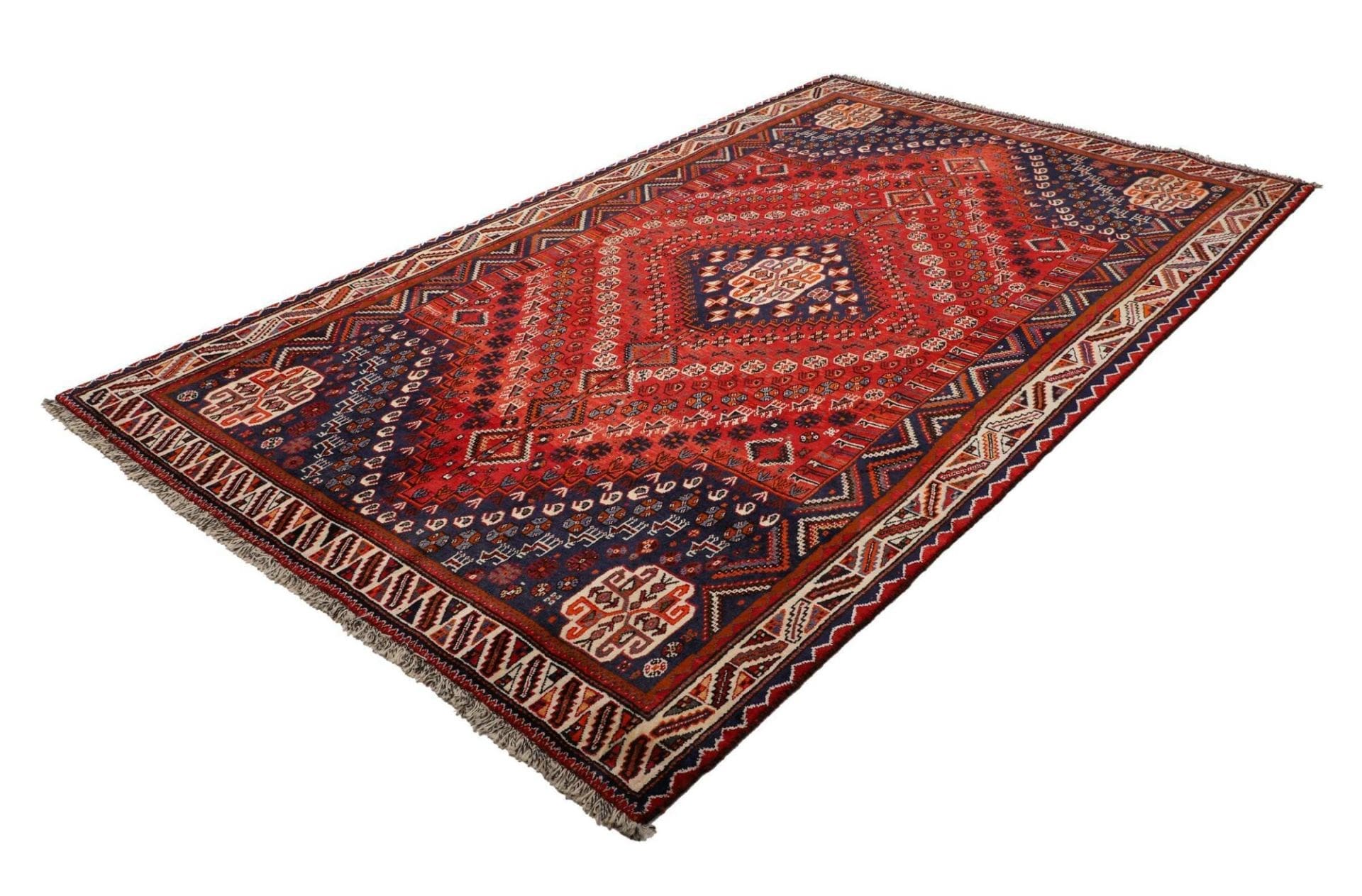 Shiraz Teppich 173 x 280cm, handgeknüpft, Wolle, geometrisch