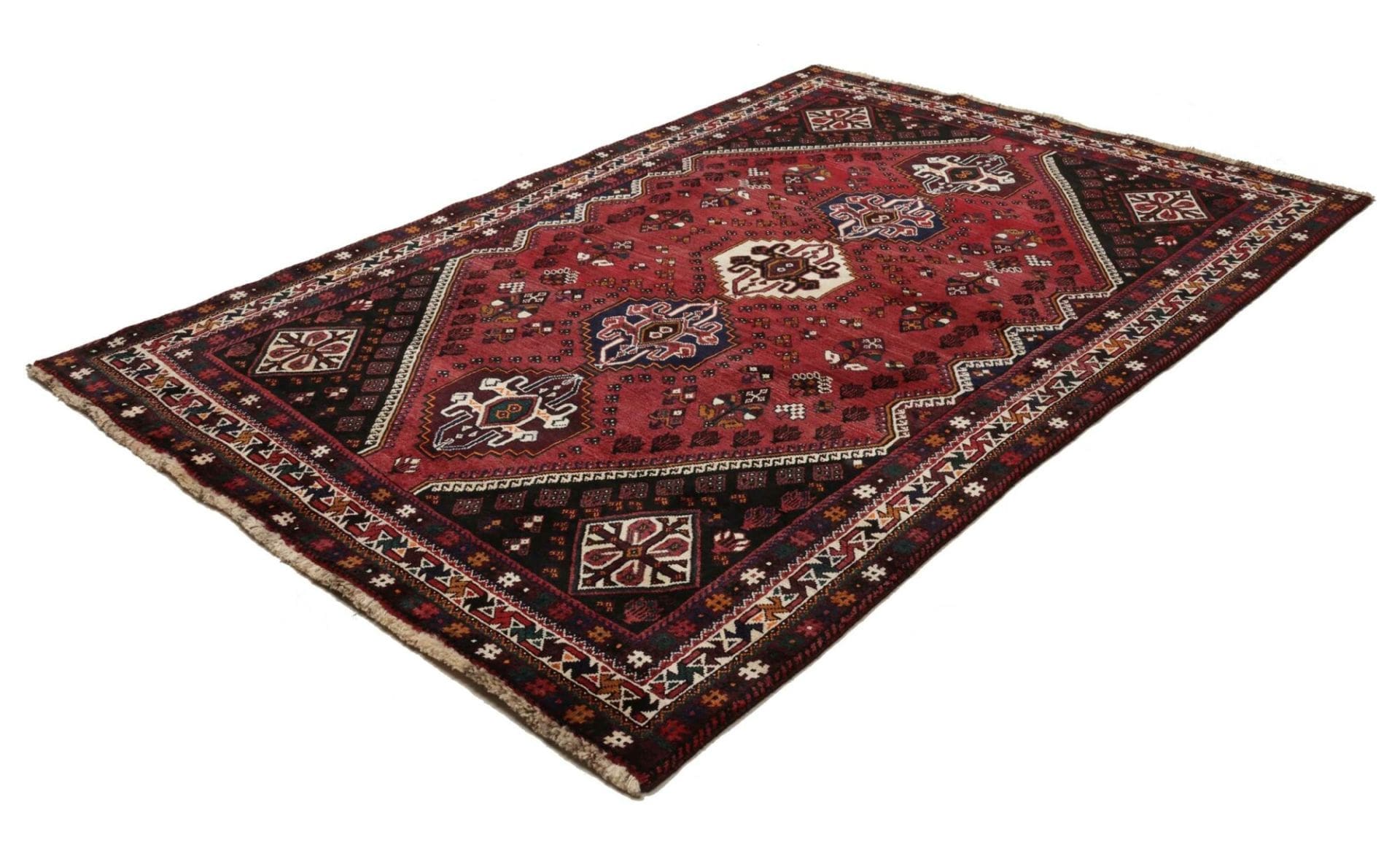 Shiraz Teppich 183 x 268 cm aus Schurwolle, handgeknüpft, Perserteppich