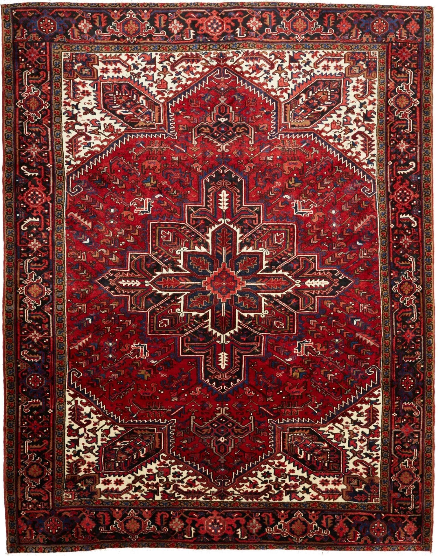 Heriz Teppich 255 x 322 cm, geometrisch, Schurwolle, handgeknüpft