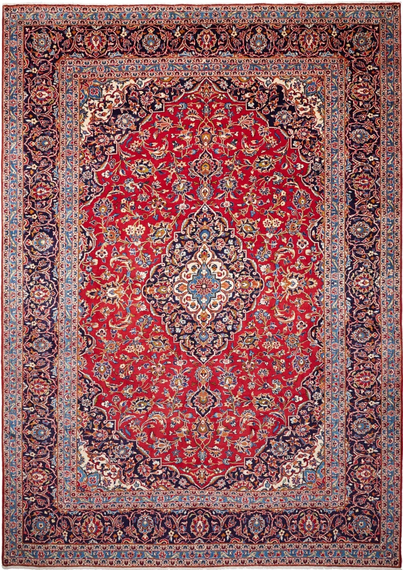 Orientteppich Kashan 257 x 378cm – Handgeknüpft, Perserteppich