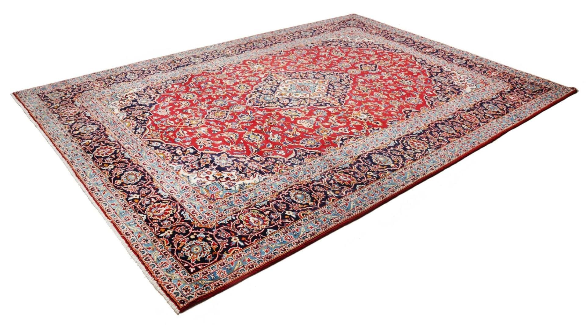 Orientteppich Kashan 257 x 378cm – Handgeknüpft, Perserteppich