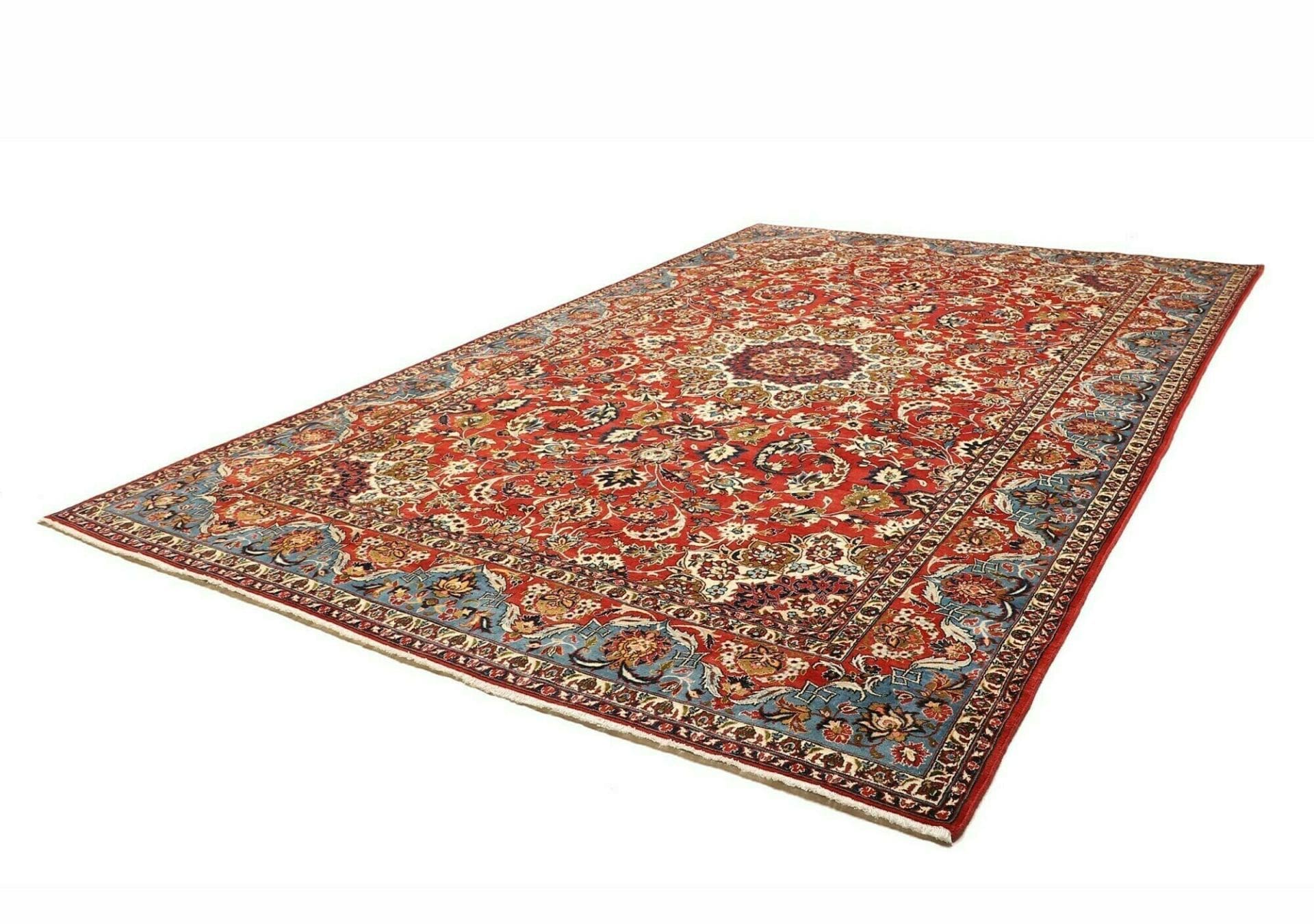 Najafabad Teppich 263 x 384cm, handgeknüpft, florales Design, Perserteppich