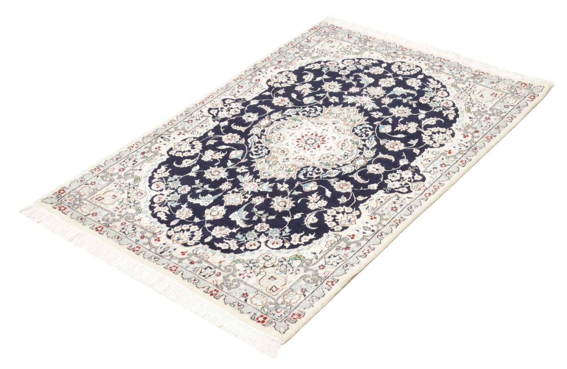 Nain 6La 84 x 120cm | Florale Muster | Handgeknüpfter Perserteppich