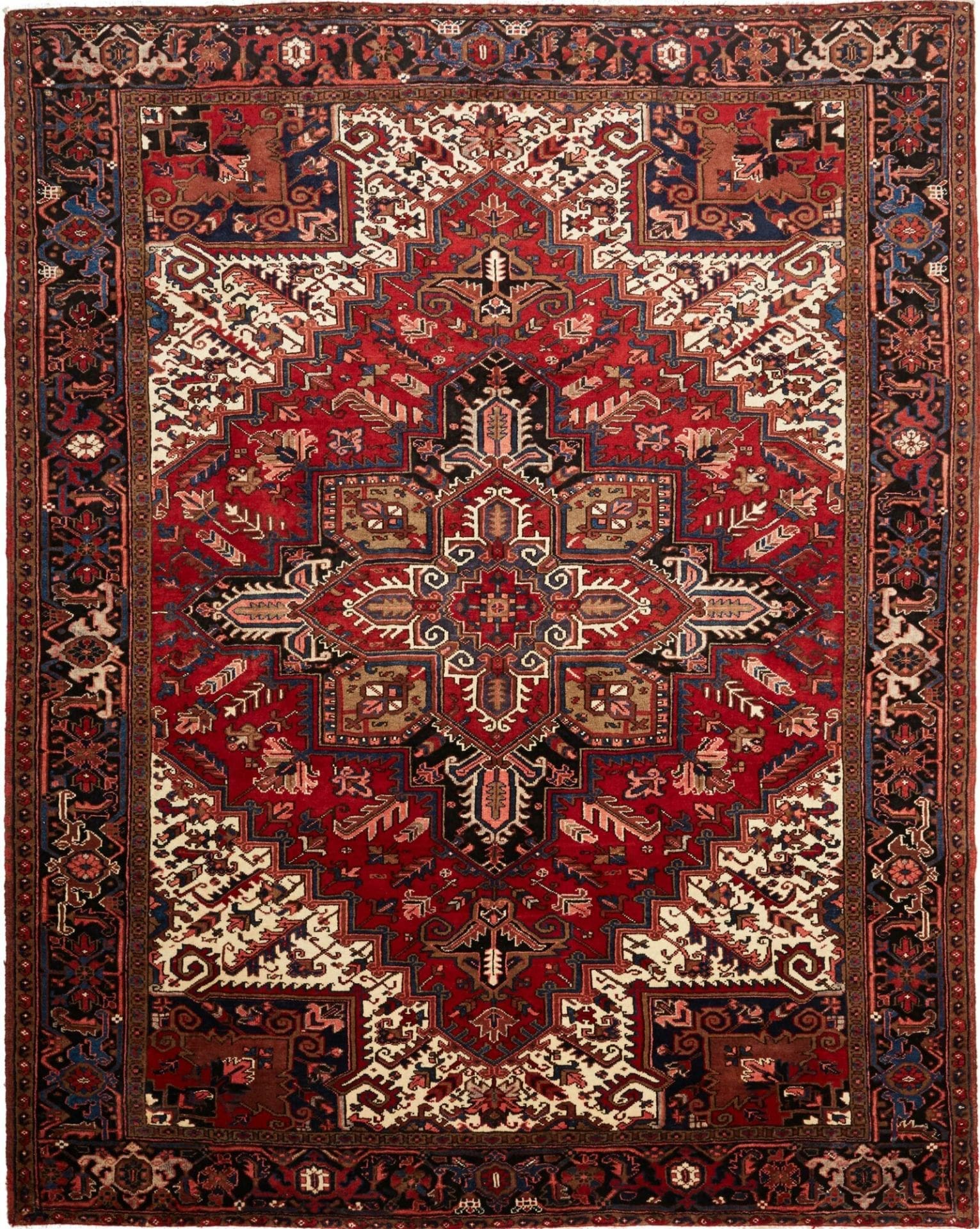 Heriz Teppich 247 x 308 cm, rustikal, handgeknüpft, Perserteppich H1