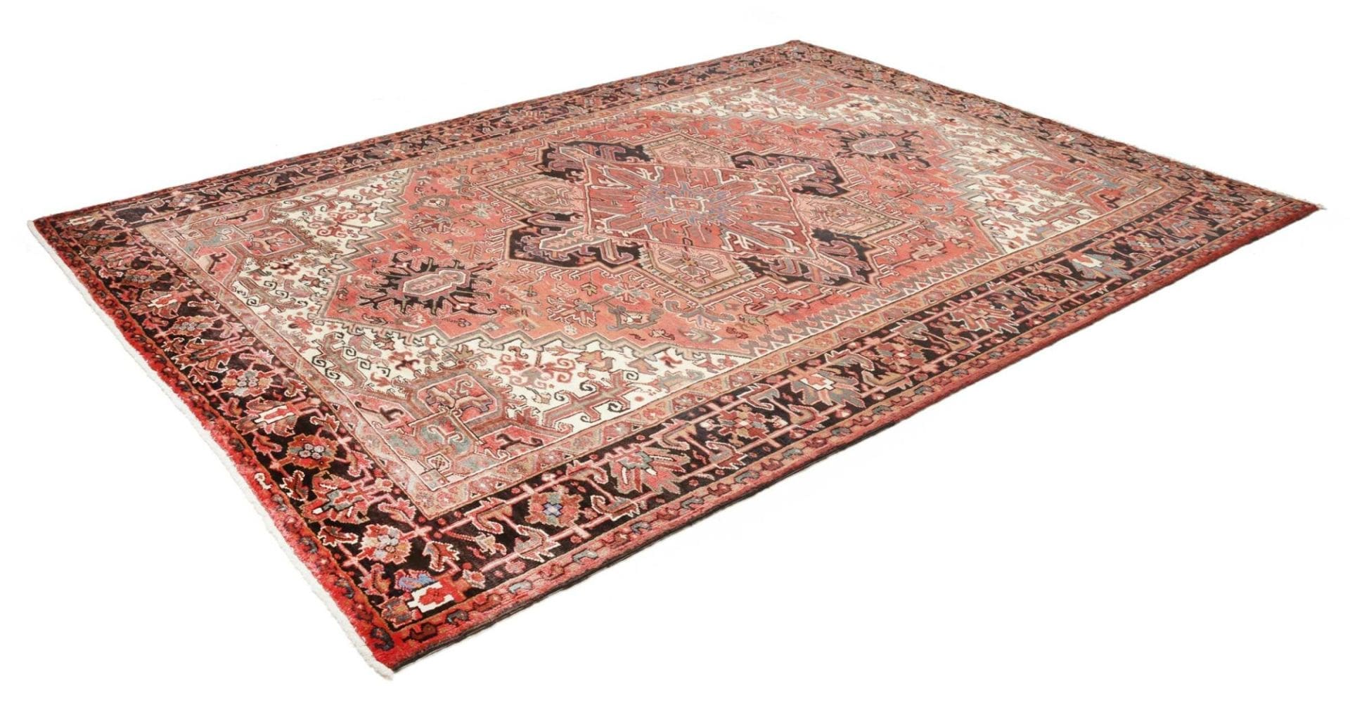 Heriz Teppich 236 x 315cm aus Schurwolle, geometrisch, handgeknüpft