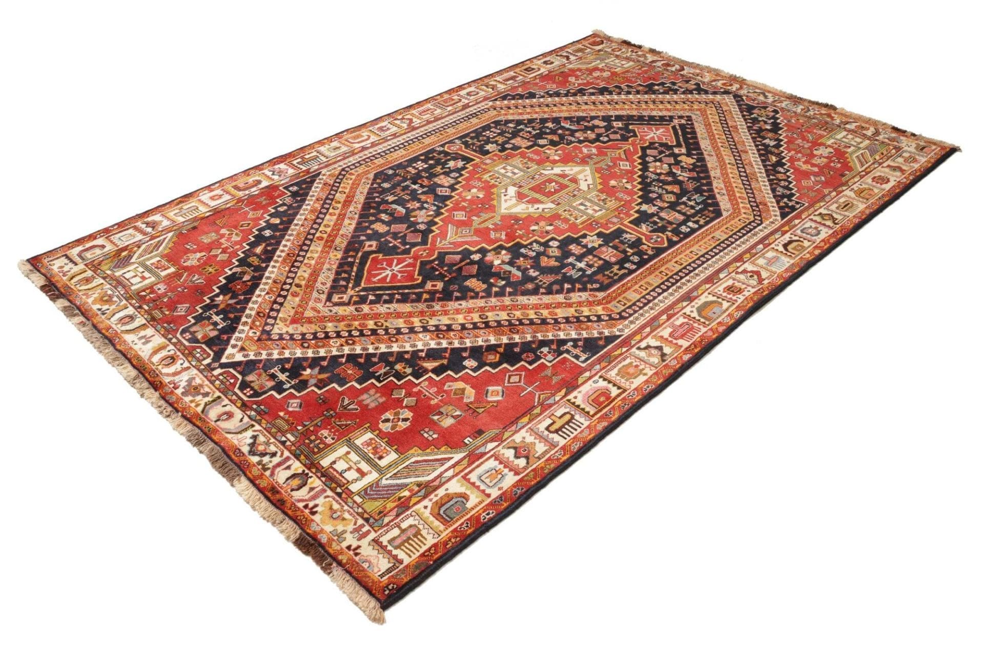 Gashghai Teppich 183 x 274cm - Handgeknüpft, Nomadendesign, Wolle