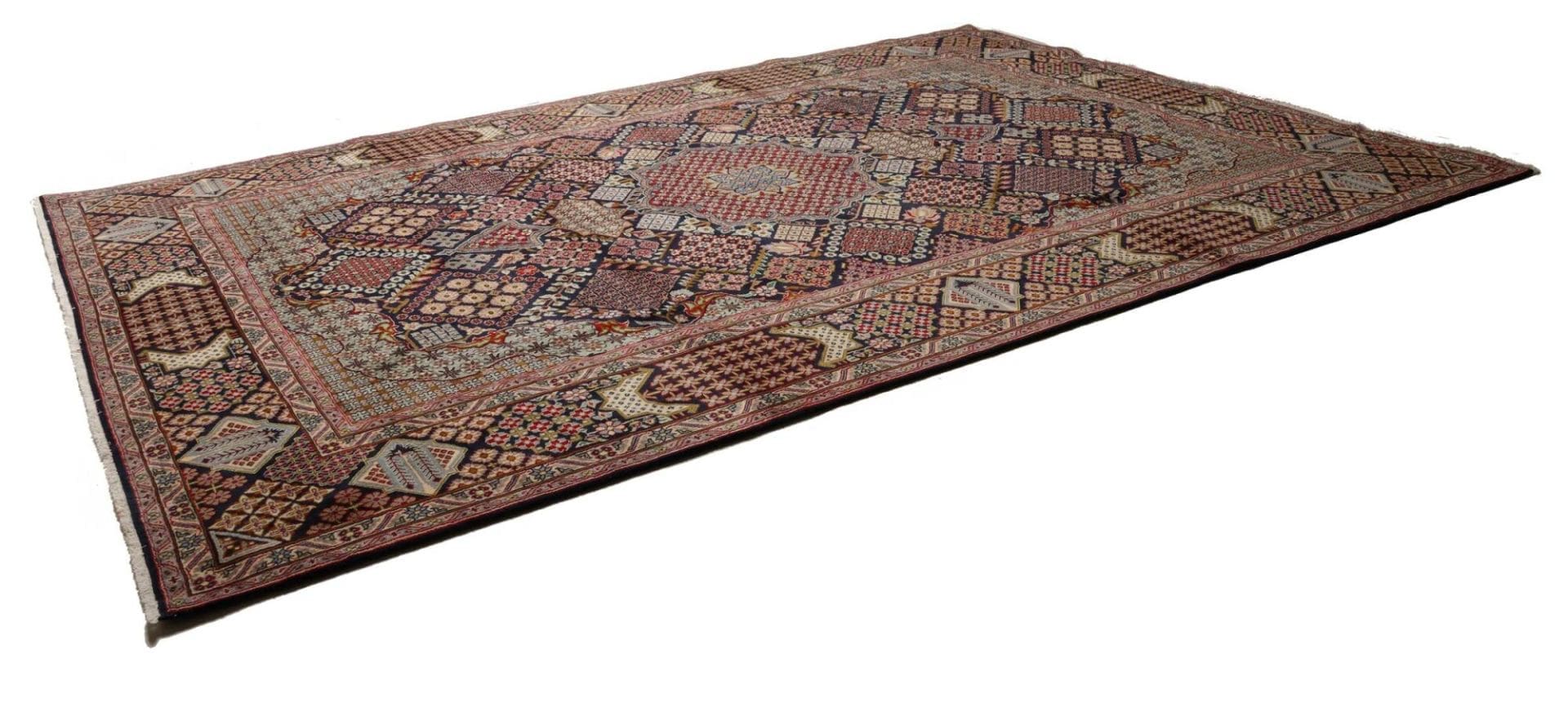 Najafabad Teppich 308 x 430cm, geometrisch, handgeknüpft, Perserteppich H1