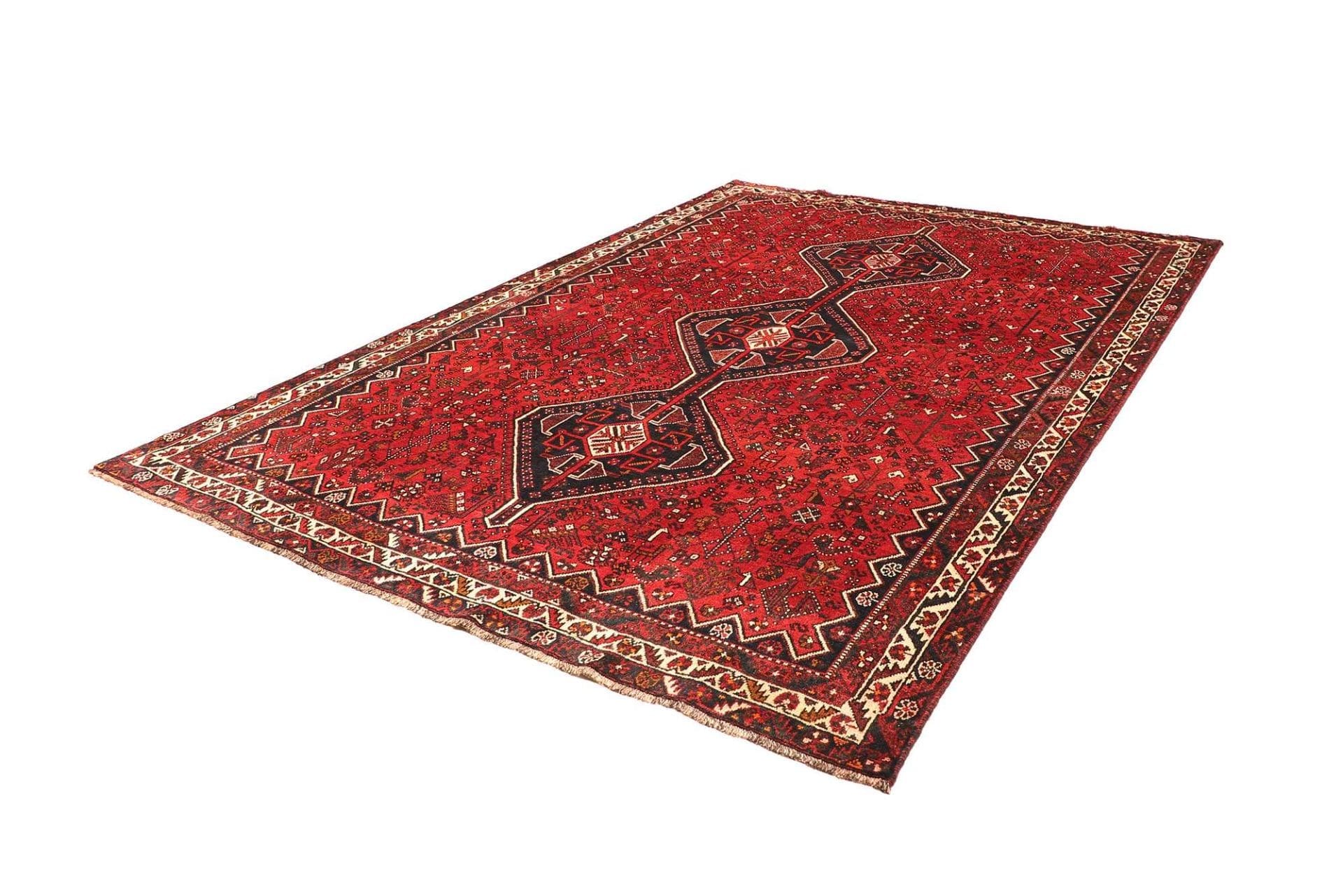Shiraz Teppich 230 x 320cm, Wolle, geometrische Muster, handgeknüpft