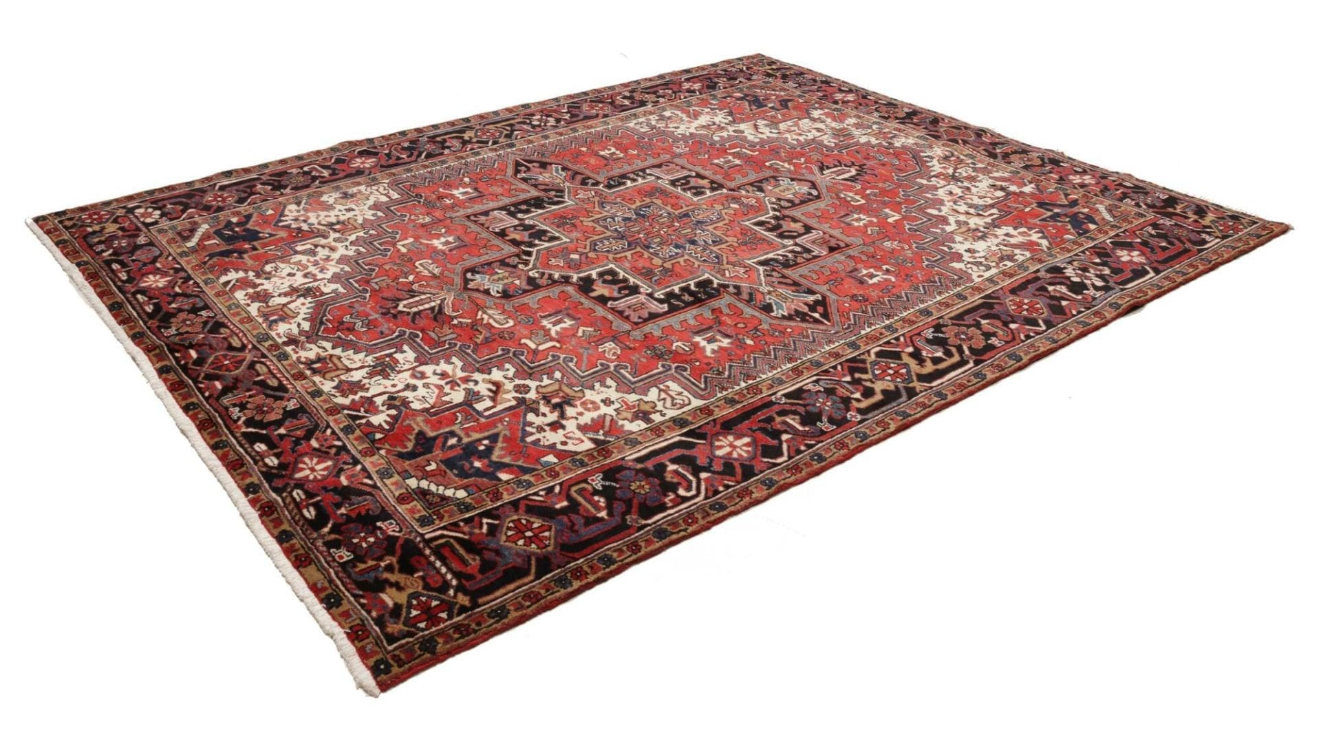 Heriz Teppich 250 x 310cm, geometrisches Muster, handgeknüpft