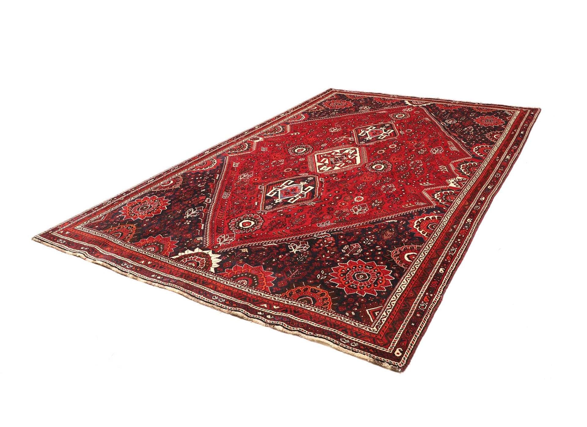 Shiraz Teppich 223 x 333cm, Wolle, geometrische Muster, handgeknüpft