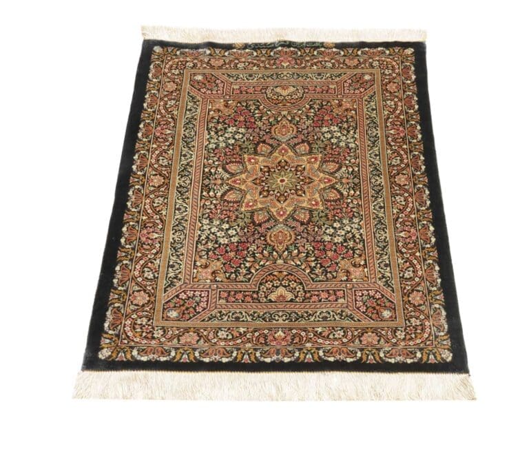 Ghom Teppich 65 x 90cm, Seide, handgeknüpft, Perserteppich