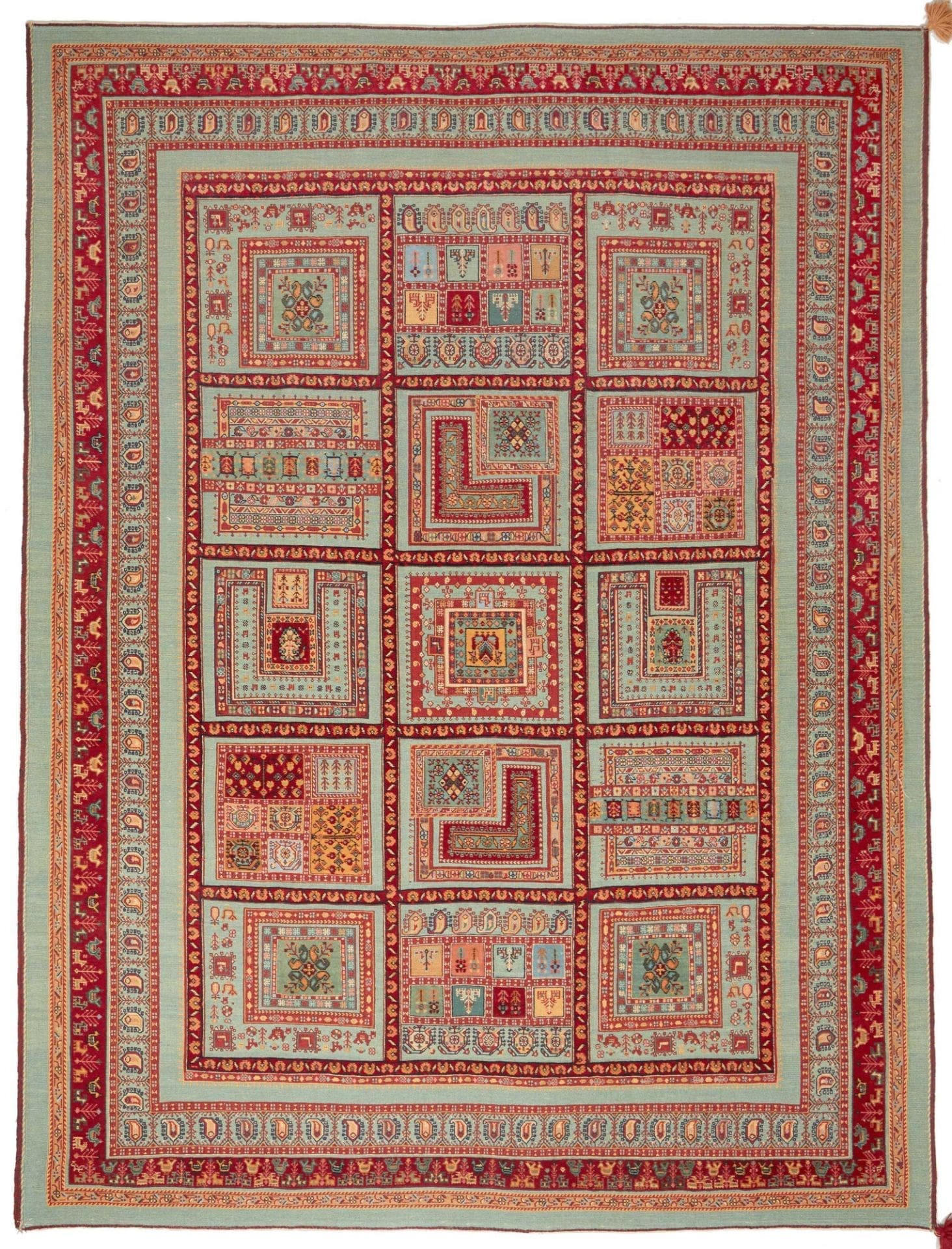 Perserteppich 213 x 274 cm, handgeknüpft, Schurwolle, Nain-Muster