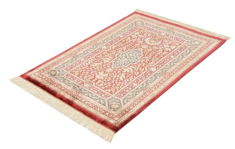 Ghom Teppich 83 x 117cm, Seide, handgeknüpft, persisch