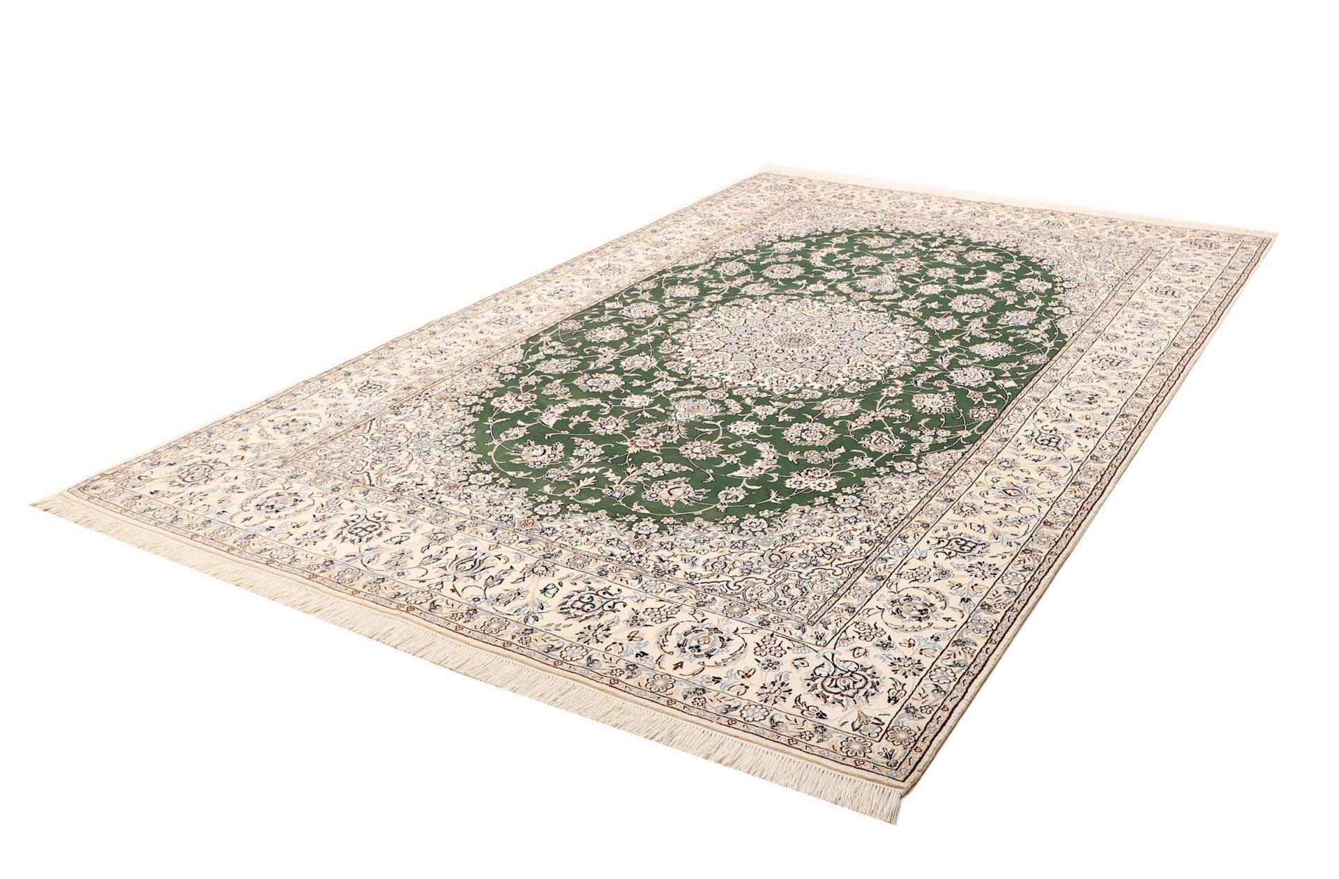 Nain Teppich 205 x 308 cm – Handgeknüpft, florales Design, Perserteppich