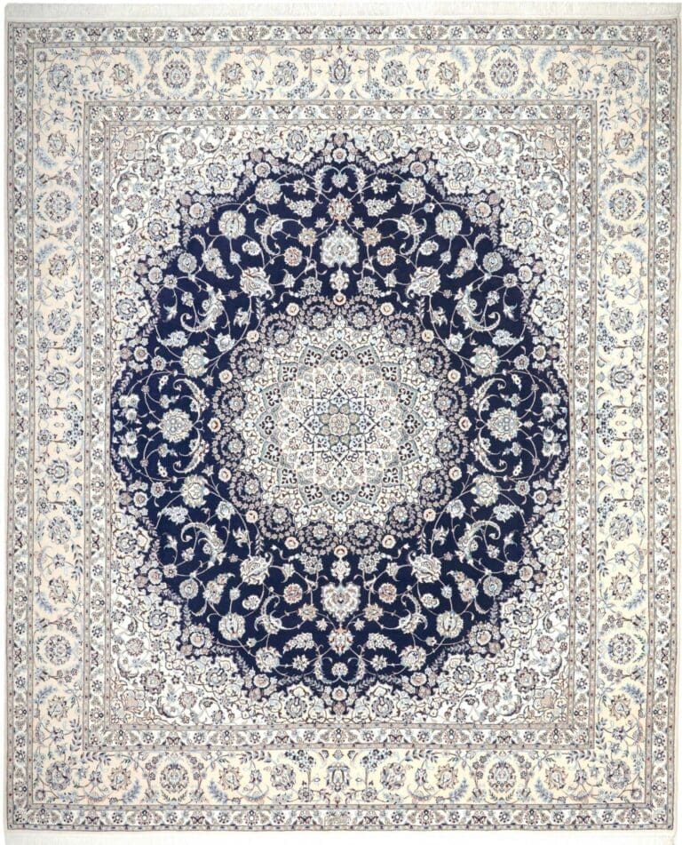 Nain Teppich 255 x 308cm, florales Design, handgeknüpft, Perserteppich
