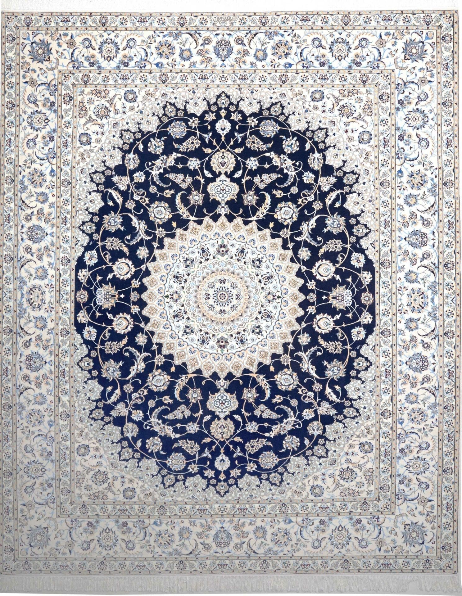 Nain Teppich 262 x 316 cm, florale Muster, handgeknüpft, Perserteppich