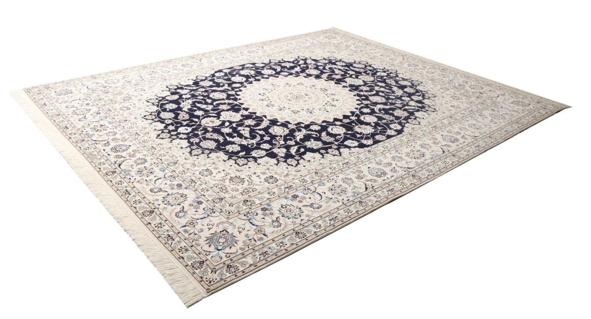 Nain Teppich 262 x 316 cm, florale Muster, handgeknüpft, Perserteppich