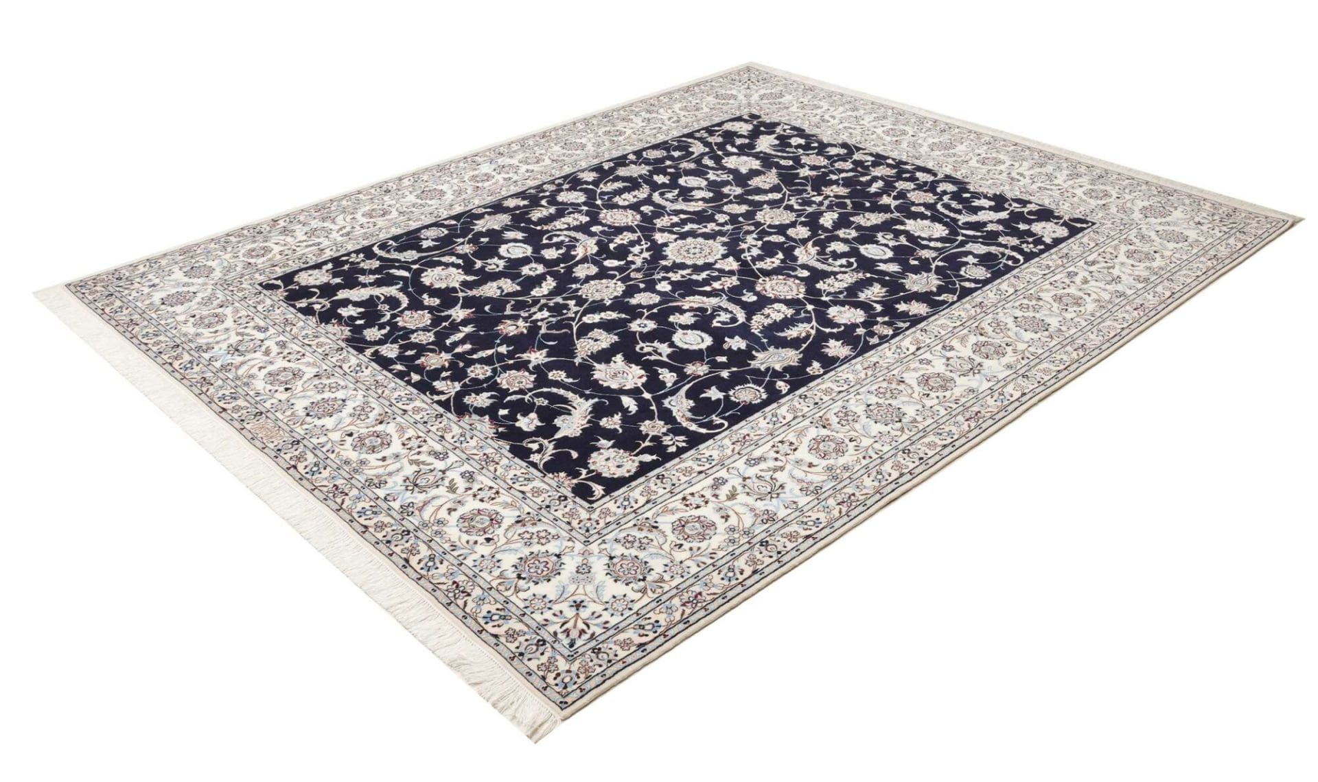 Nain Teppich 209 x 252cm, florale Muster, Schurwolle, handgeknüpft