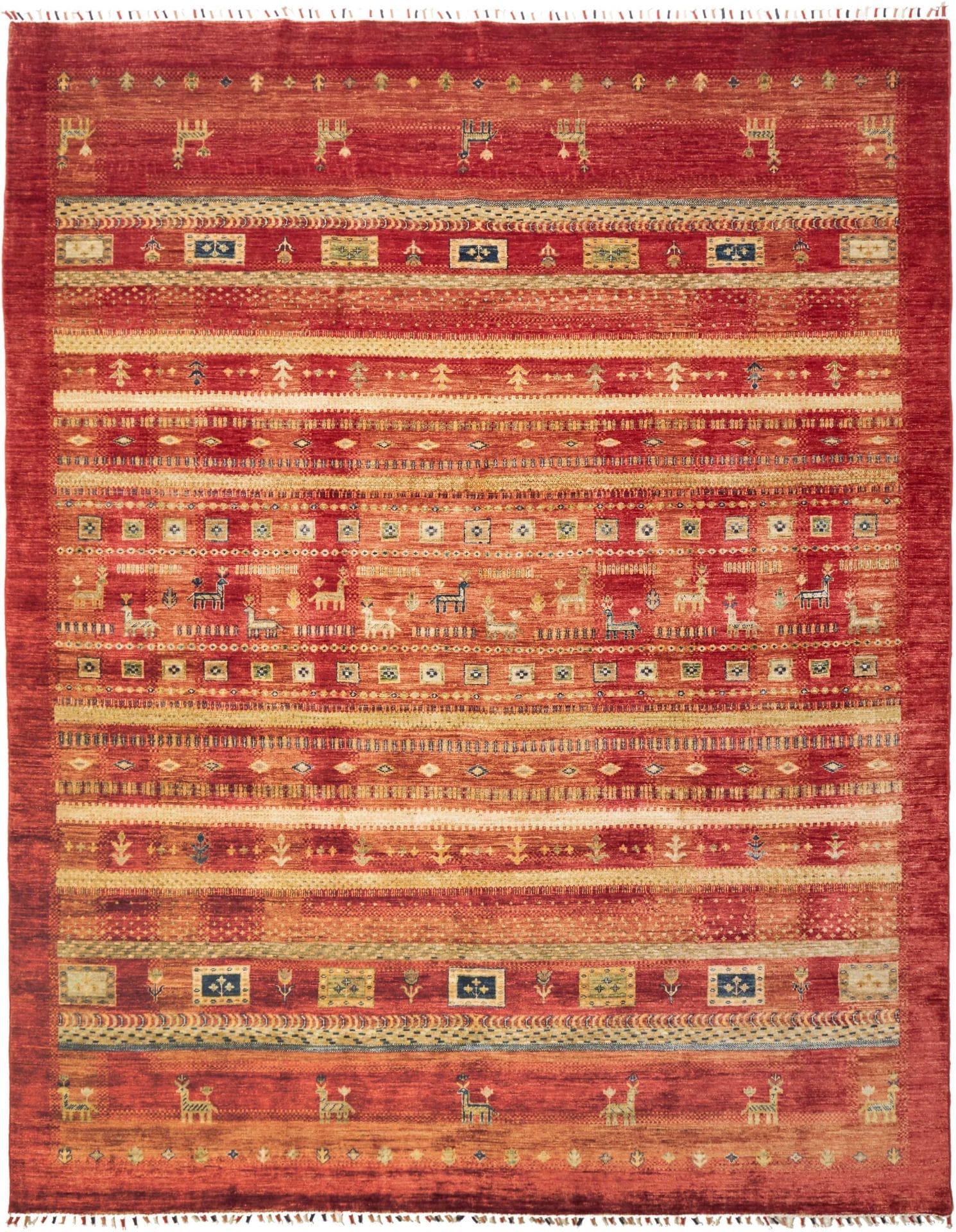 Gabbeh Teppich 235 x 297cm aus Schurwolle, handgeknüpft