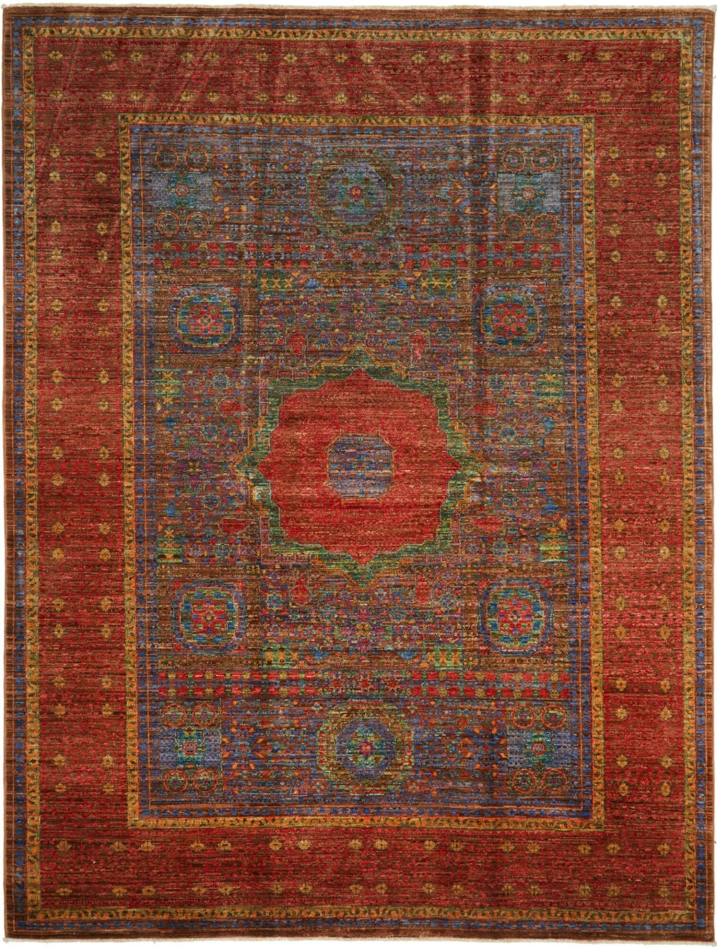 Mamluk Orientteppich 180 x 235 cm aus Schurwolle, handgeknüpft
