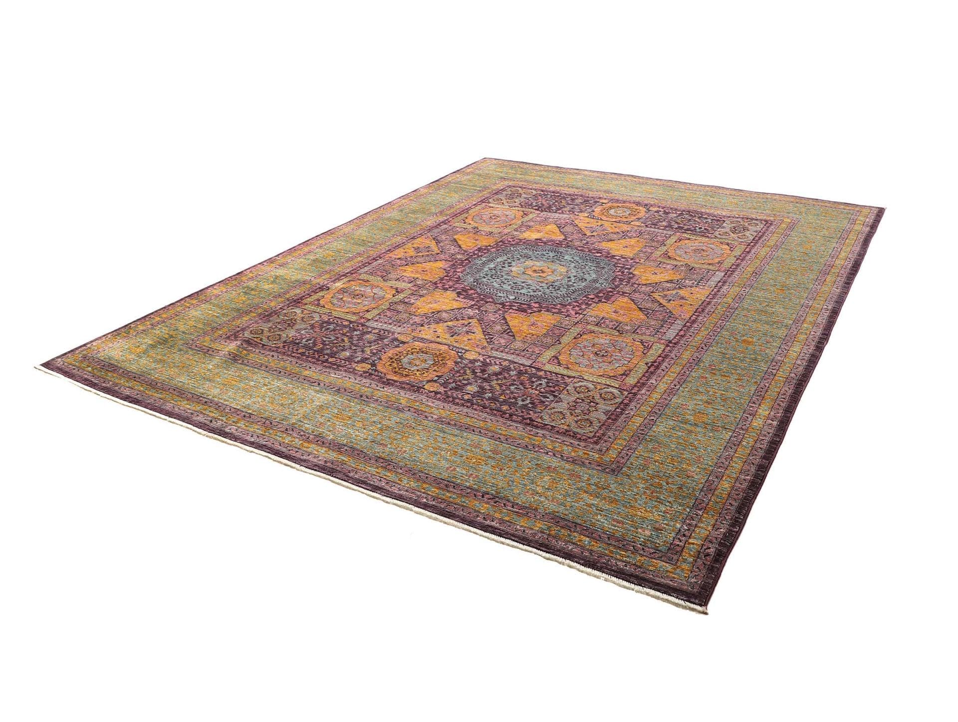 Mamluk Orientteppich 250 x 300cm, Seide, Handgeknüpft, Medaillon