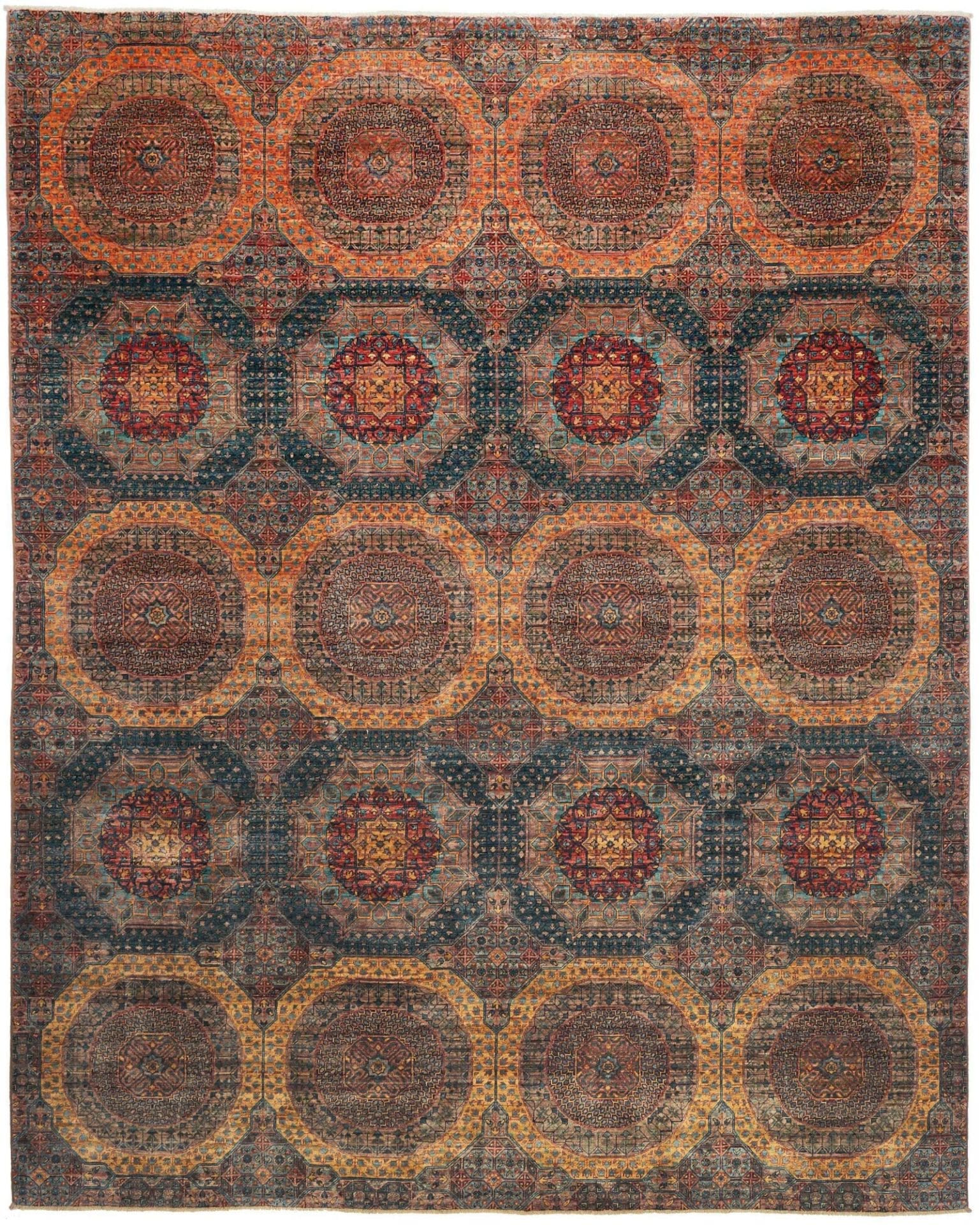 Mamluk Orientteppich 247 x 306 cm, handgeknüpft, Seide, Wolle