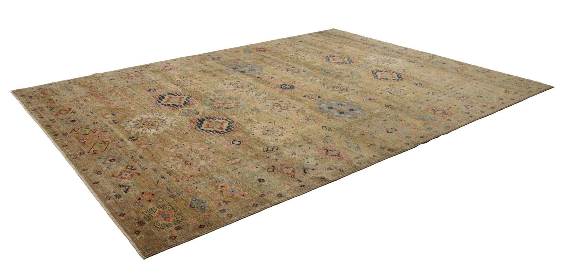 Kazak Teppich 282 x 374 cm, geometrisch, Schurwolle, handgeknüpft