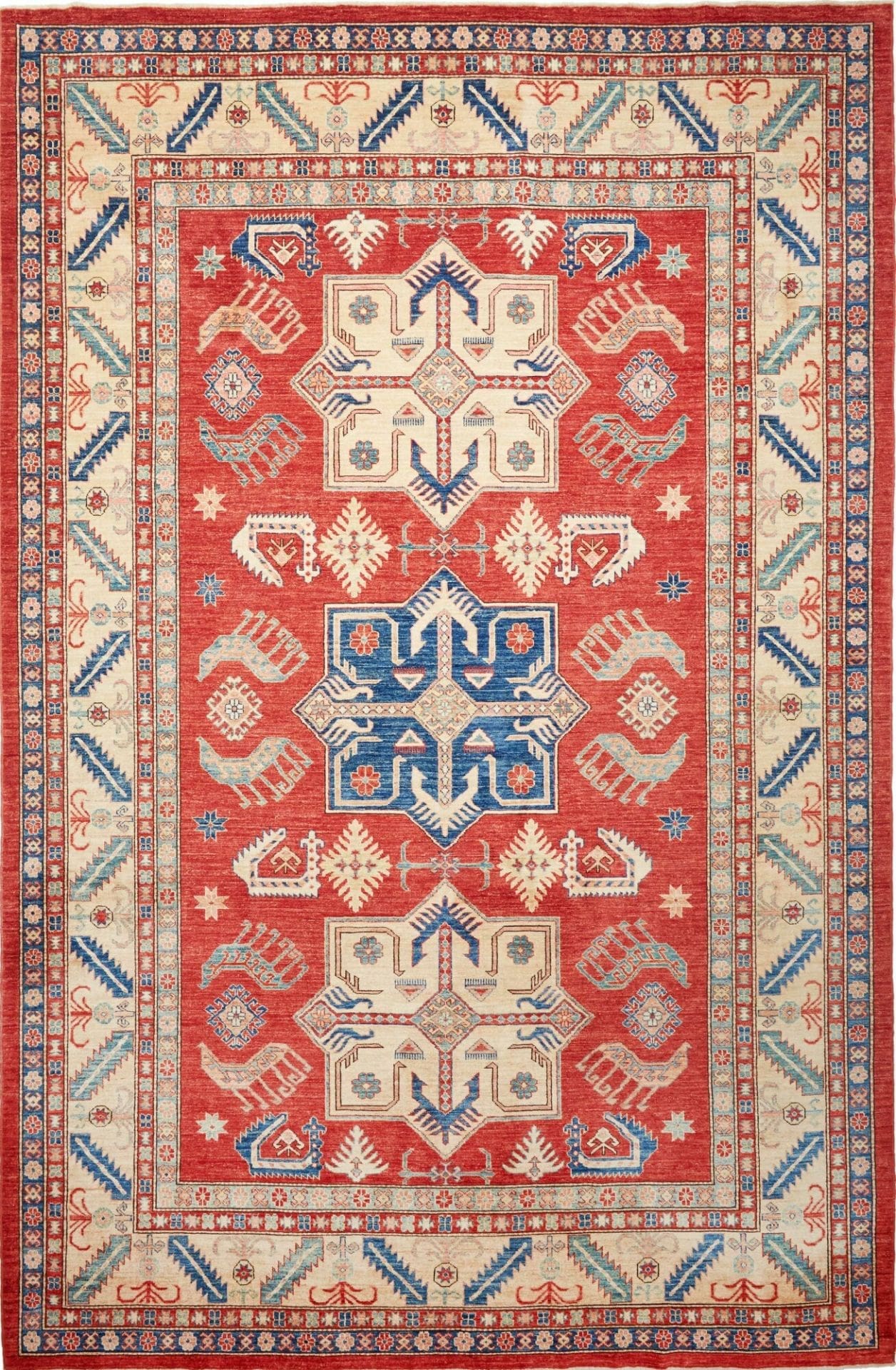 Kazak Teppich 253 x 379 cm – Handgeknüpft, Schurwolle, Orientteppich