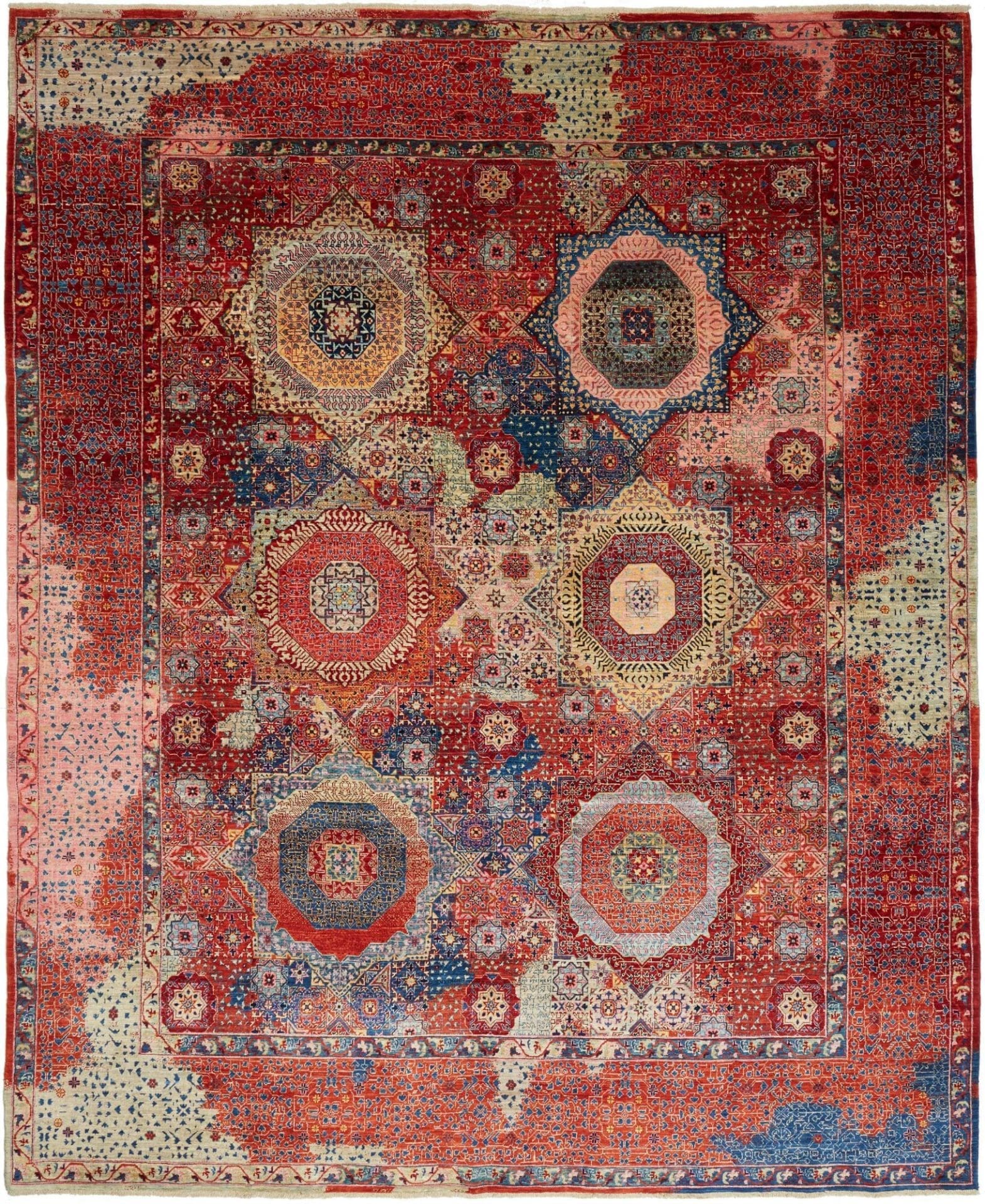 Mamluk Teppich 249 x 300cm, Seide, handgeknüpft, Orientteppich