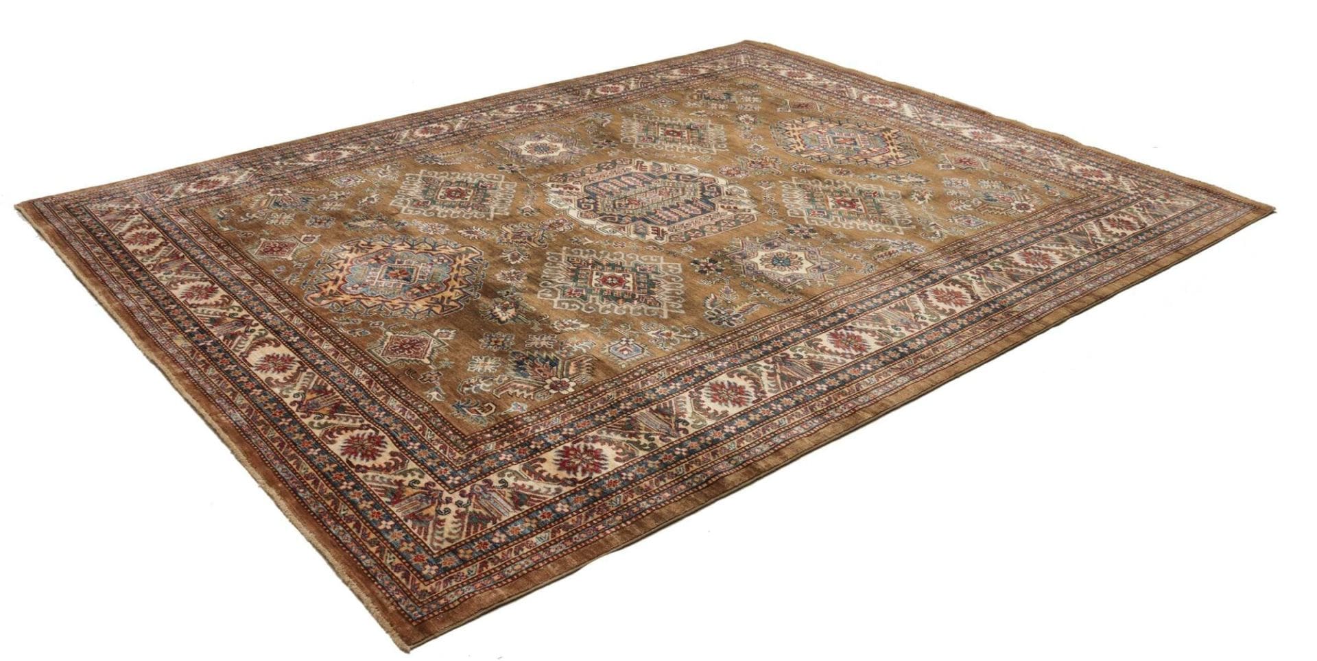 Kazak Teppich 247 x 312cm - geometrische Muster, handgeknüpft