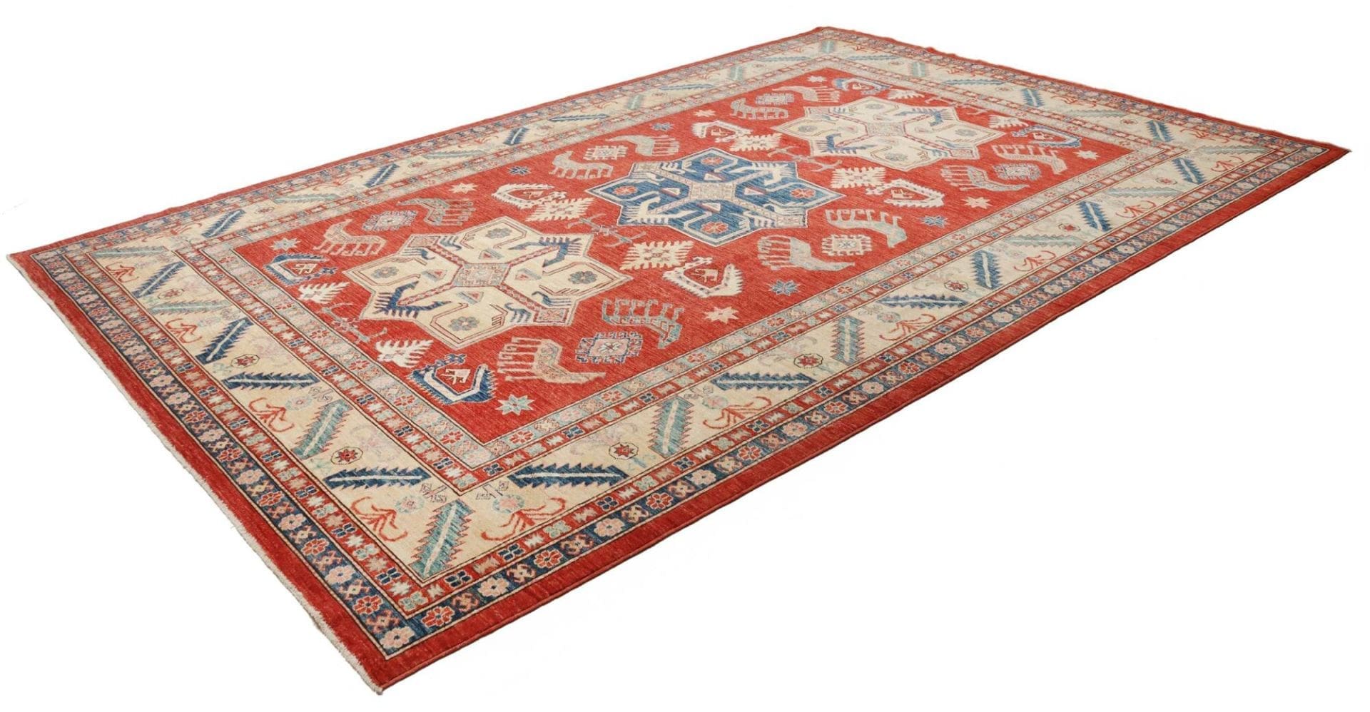 Kazak Teppich 253 x 379 cm – Handgeknüpft, Schurwolle, Orientteppich
