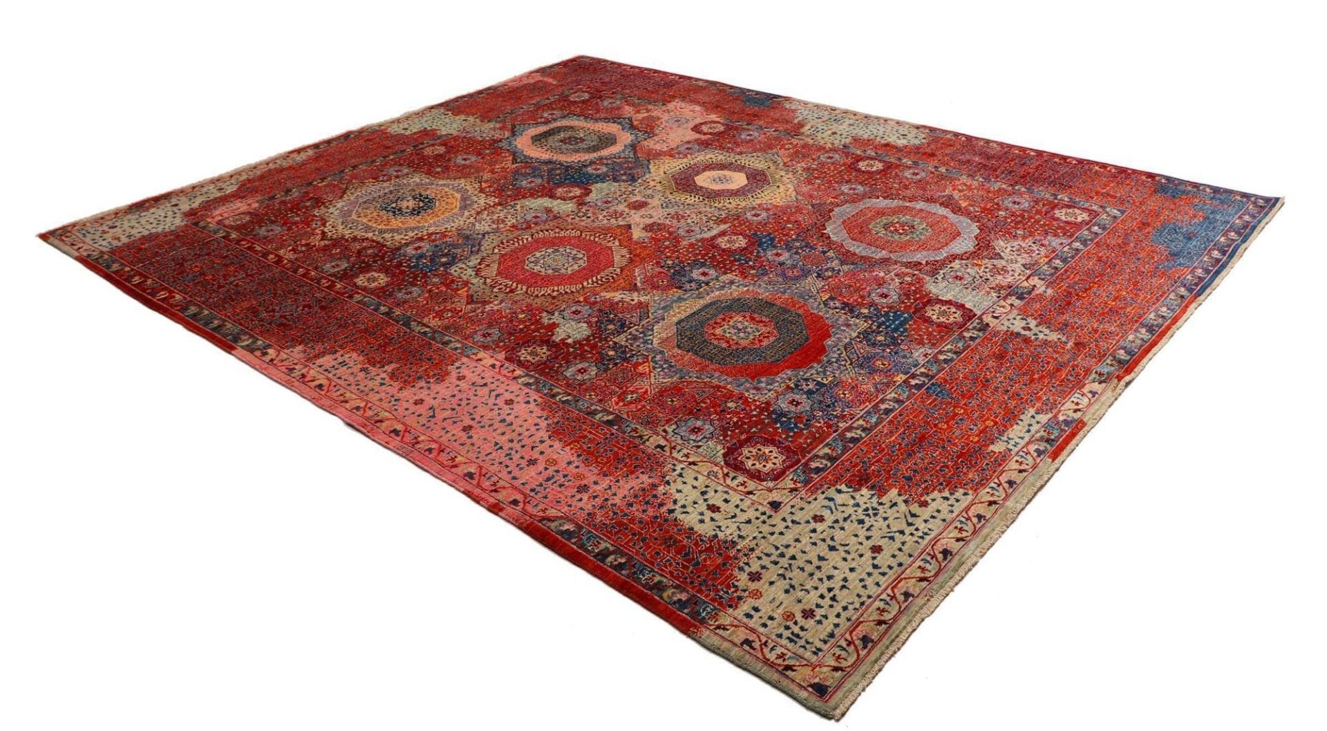 Mamluk Teppich 249 x 300cm, Seide, handgeknüpft, Orientteppich
