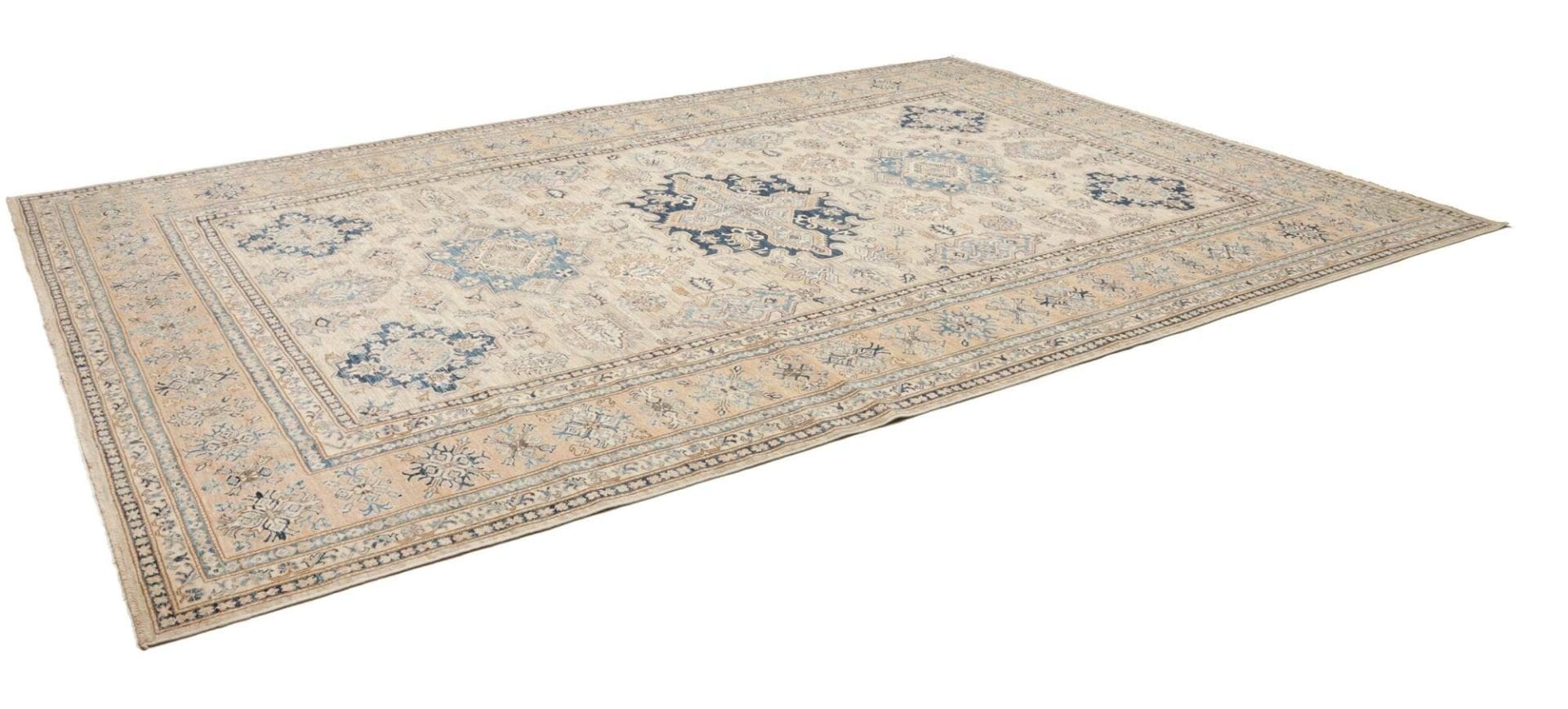 Kazak Teppich 274 x 396cm, geometrisches Muster, handgeknüpft