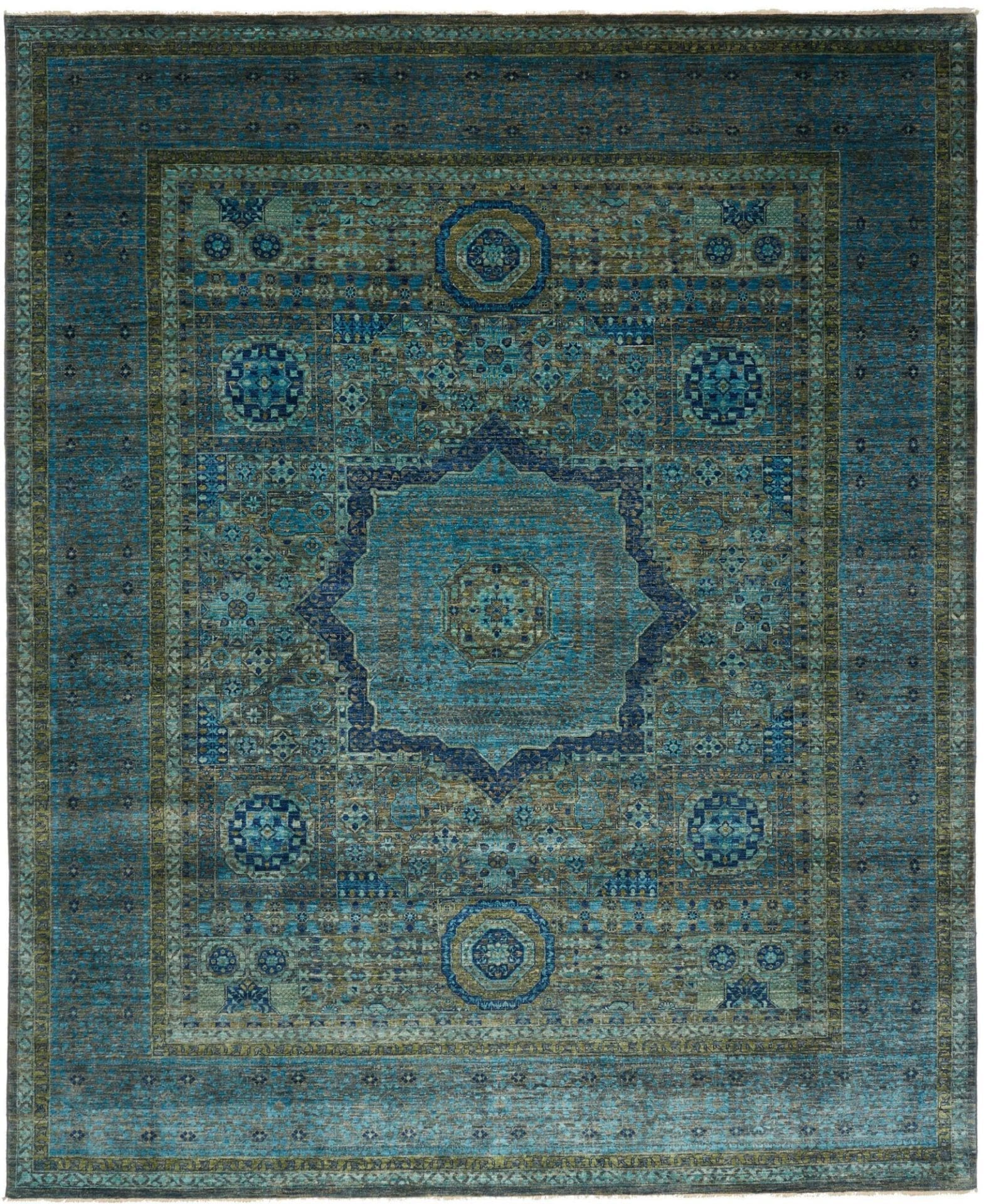 Mamluk Teppich 256 x 308cm, Seide, handgeknüpft, Orientteppich