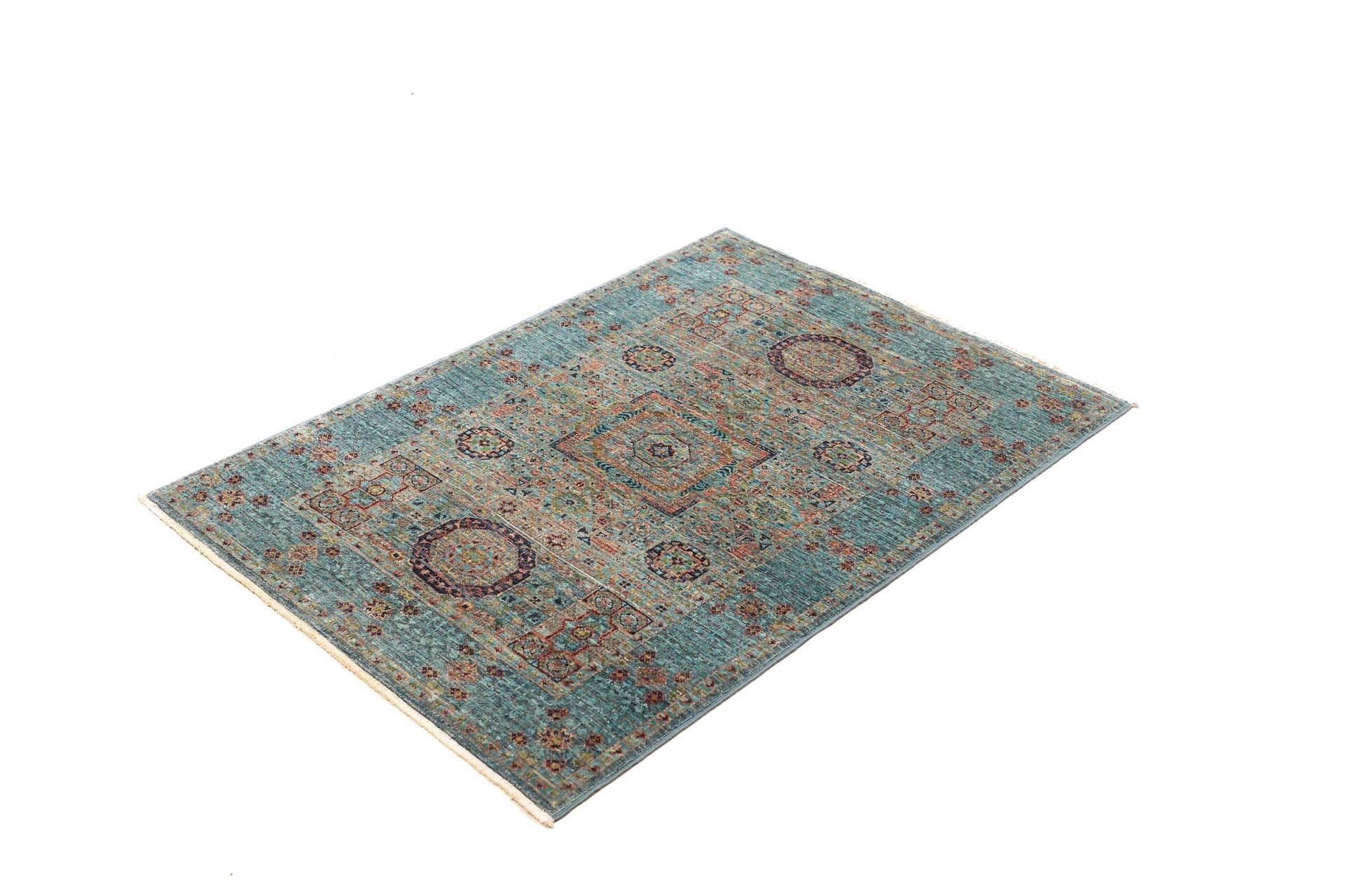 Mamluk Orientteppich 86 x 116 cm, handgeknüpft, Seide, hoher Qualität