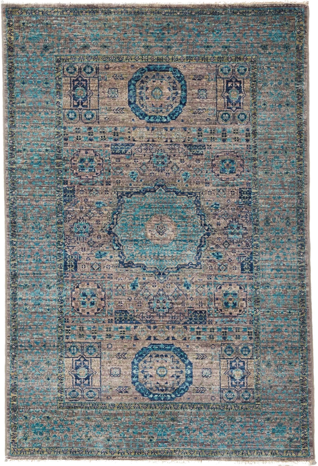 Mamluk Orientteppich 83 x 118cm, Seide, handgeknüpft