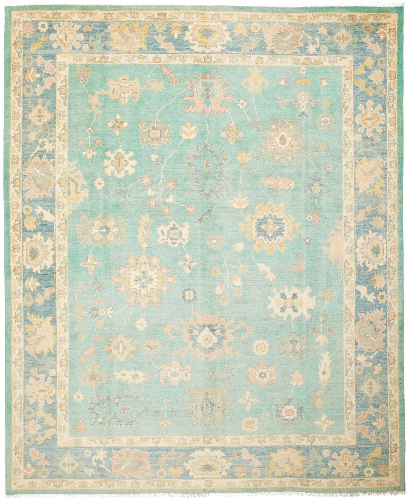 Ziegler Teppich 247 x 298 cm in einzigartigen Farben, handgeknüpft