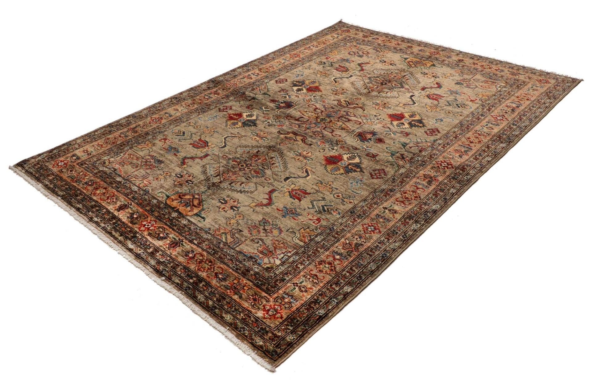 Kazak Teppich 178 x 240cm, geometrisches Muster, handgeknüpft