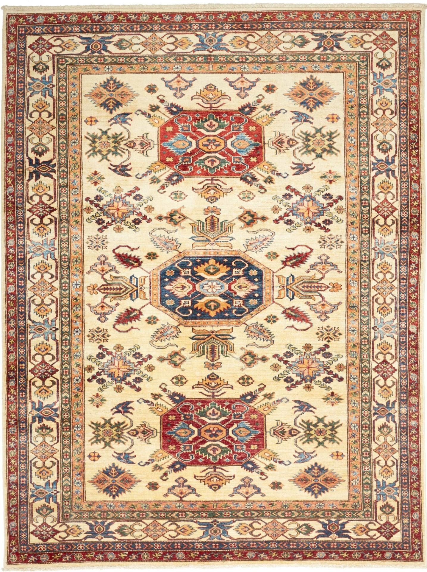 Kazak Orientteppich 181 x 240cm, Handgeknüpft, Schurwolle