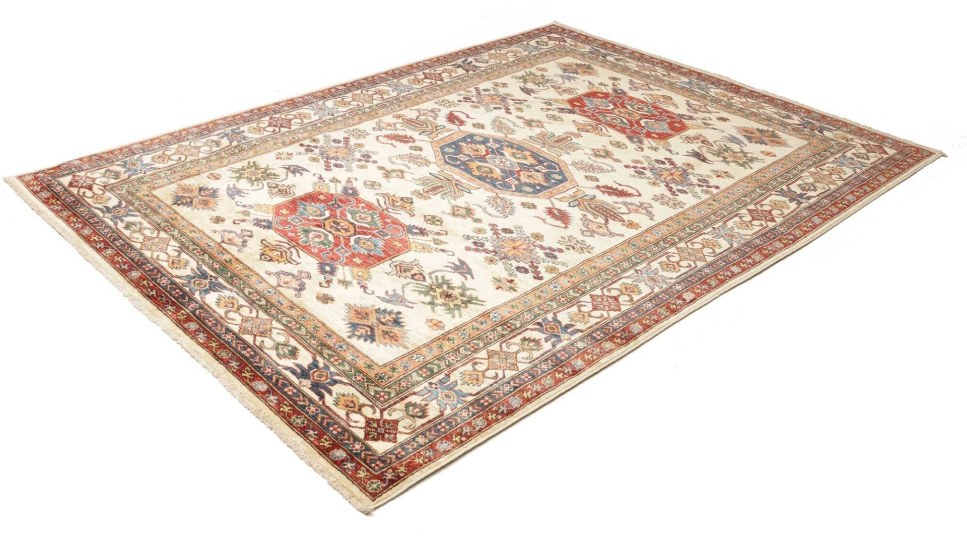 Kazak Orientteppich 181 x 240cm, Handgeknüpft, Schurwolle