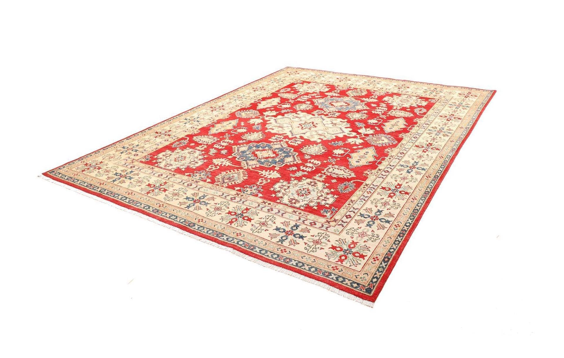 Kazak Teppich 250 x 308 cm, geometrisches Muster, handgeknüpft