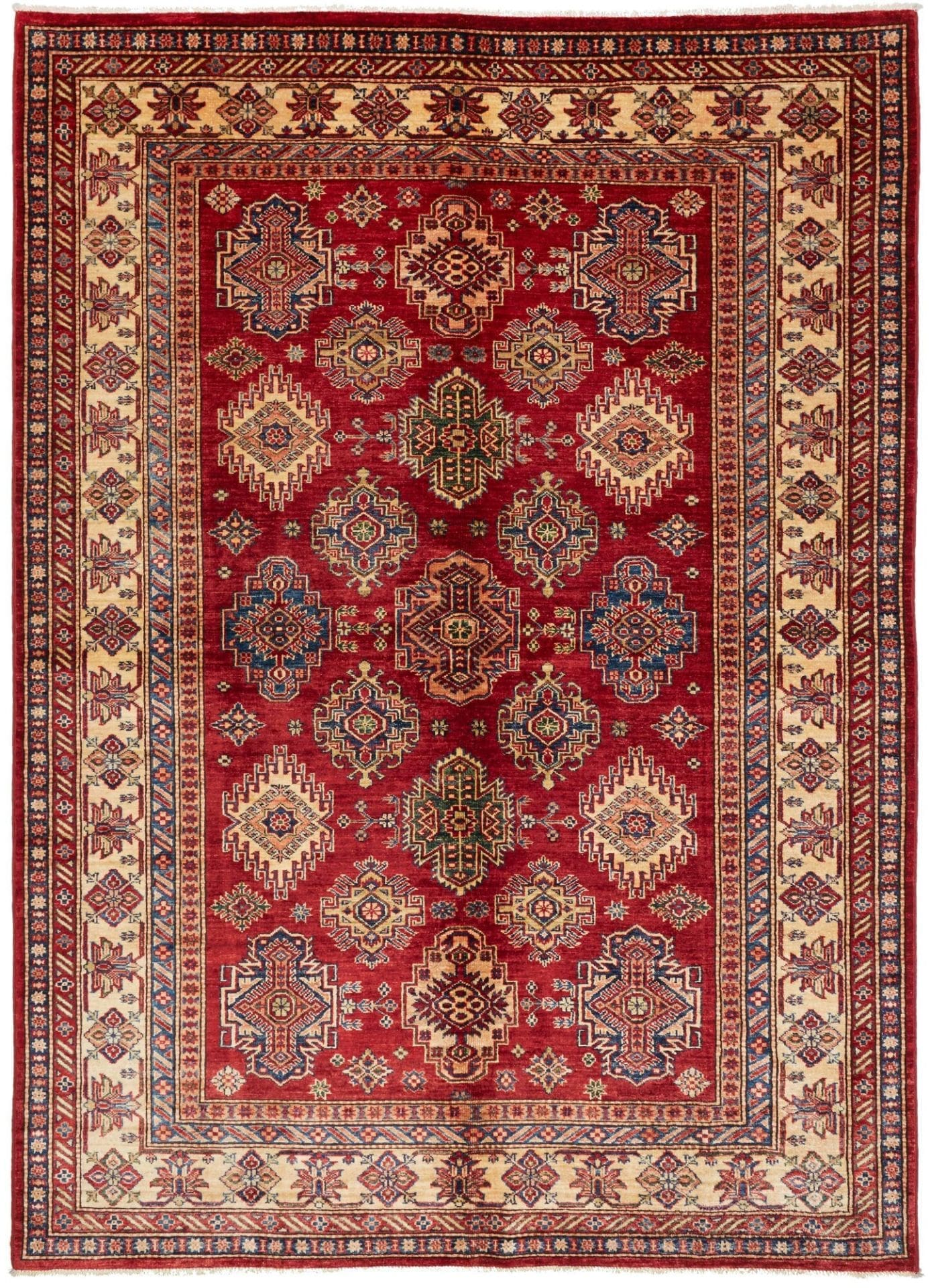 Kazak Orientteppich 183 x 250 cm - Handgeknüpft, geometrisches Muster