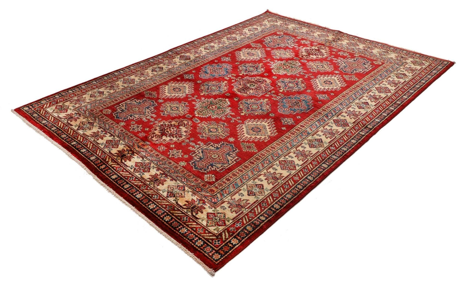 Kazak Orientteppich 183 x 250 cm - Handgeknüpft, geometrisches Muster