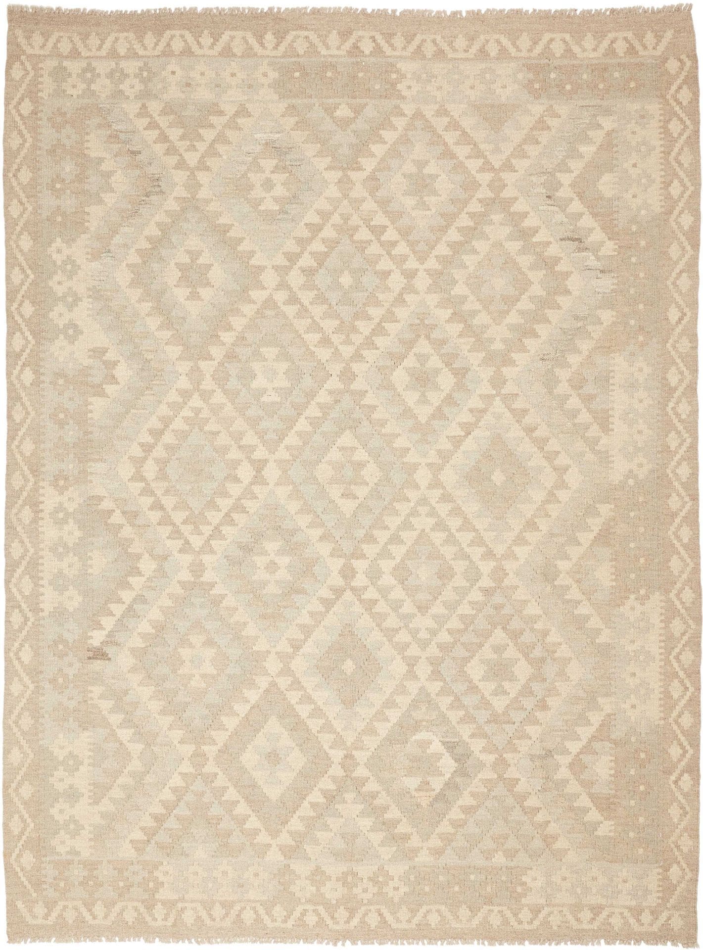 Kelim Teppich 179 x 234cm, handgewebt, rustikales Flair, Wolle