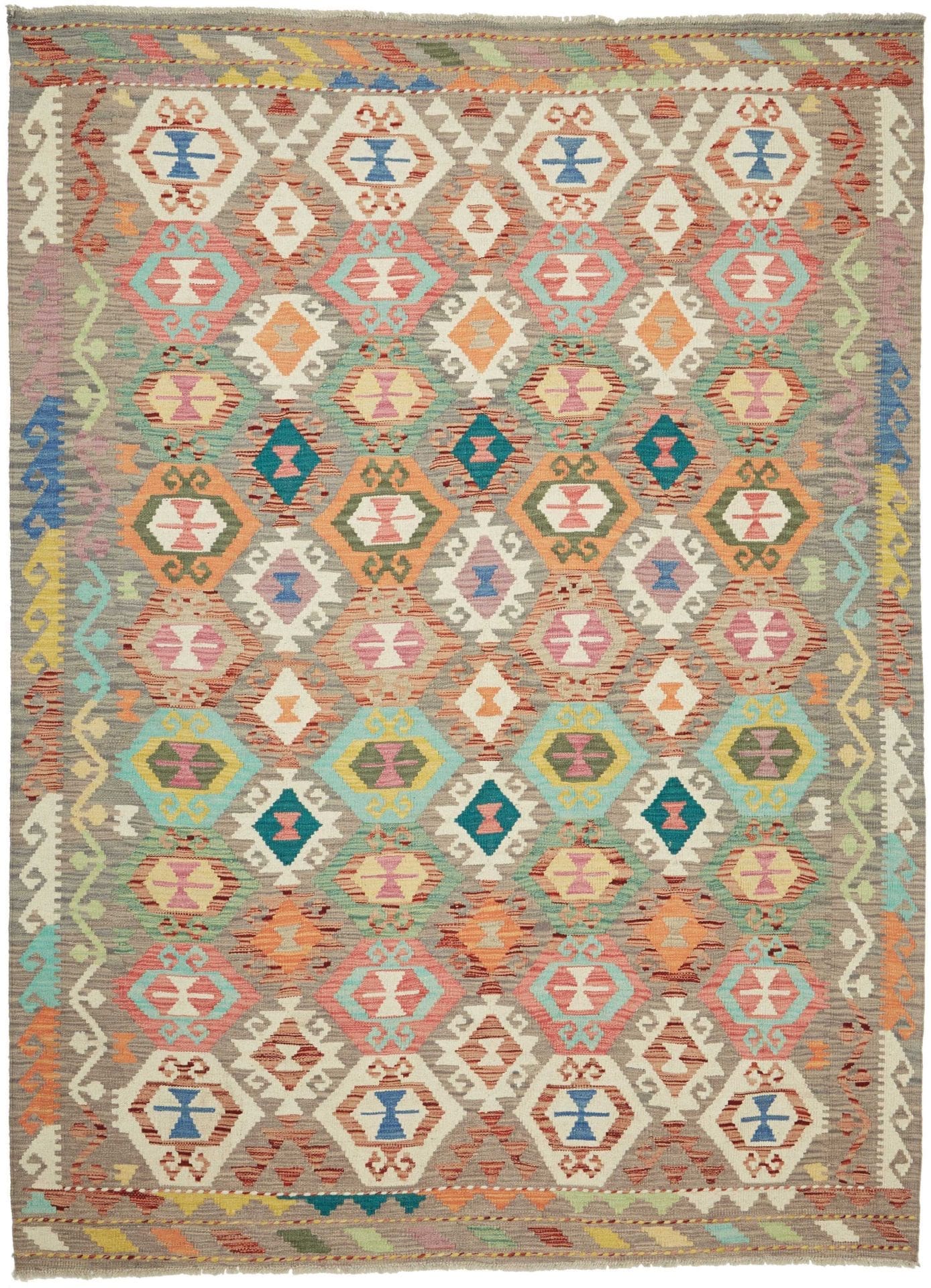 Orientteppich Kelim 180 x 243 cm, Schurwolle, handgewebt