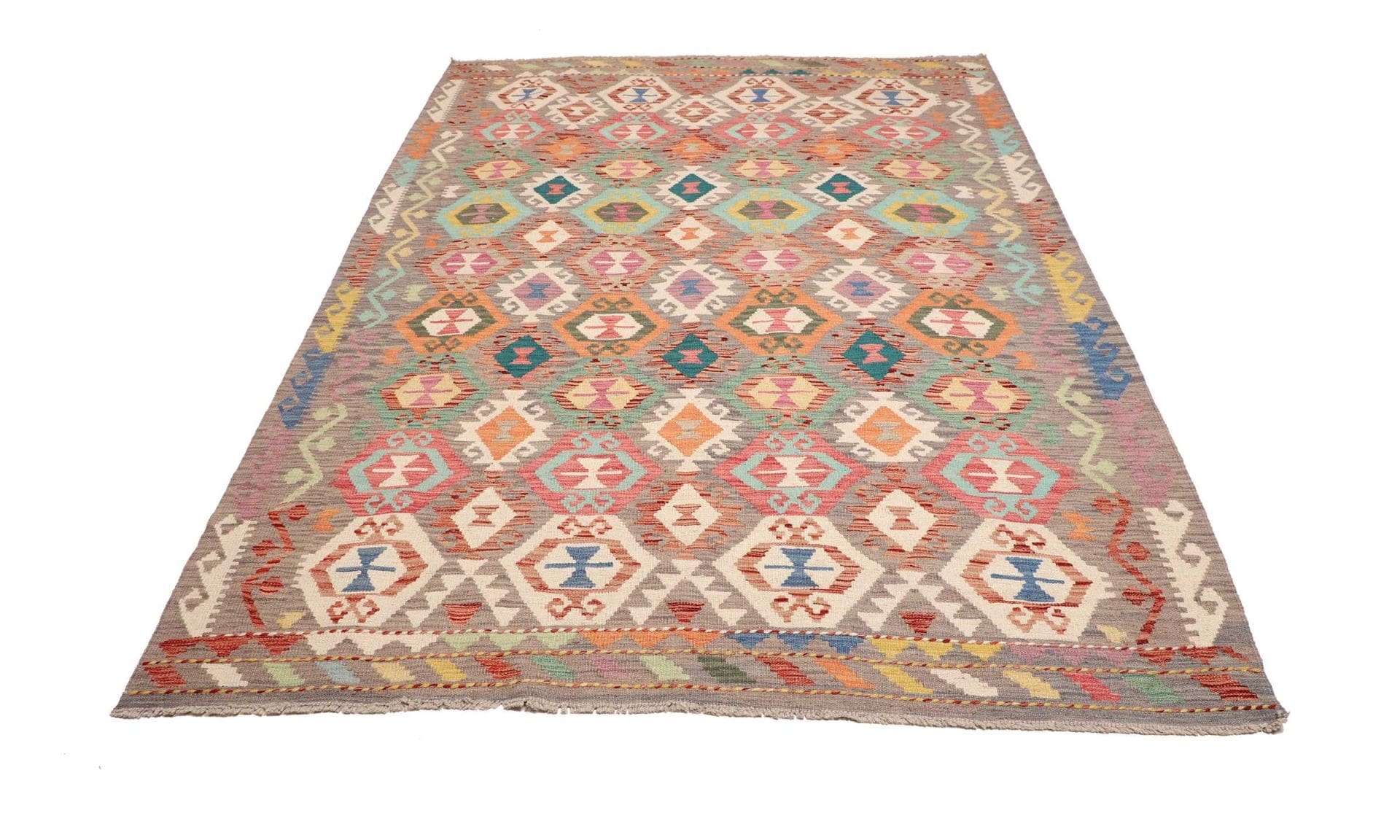 Orientteppich Kelim 180 x 243 cm, Schurwolle, handgewebt