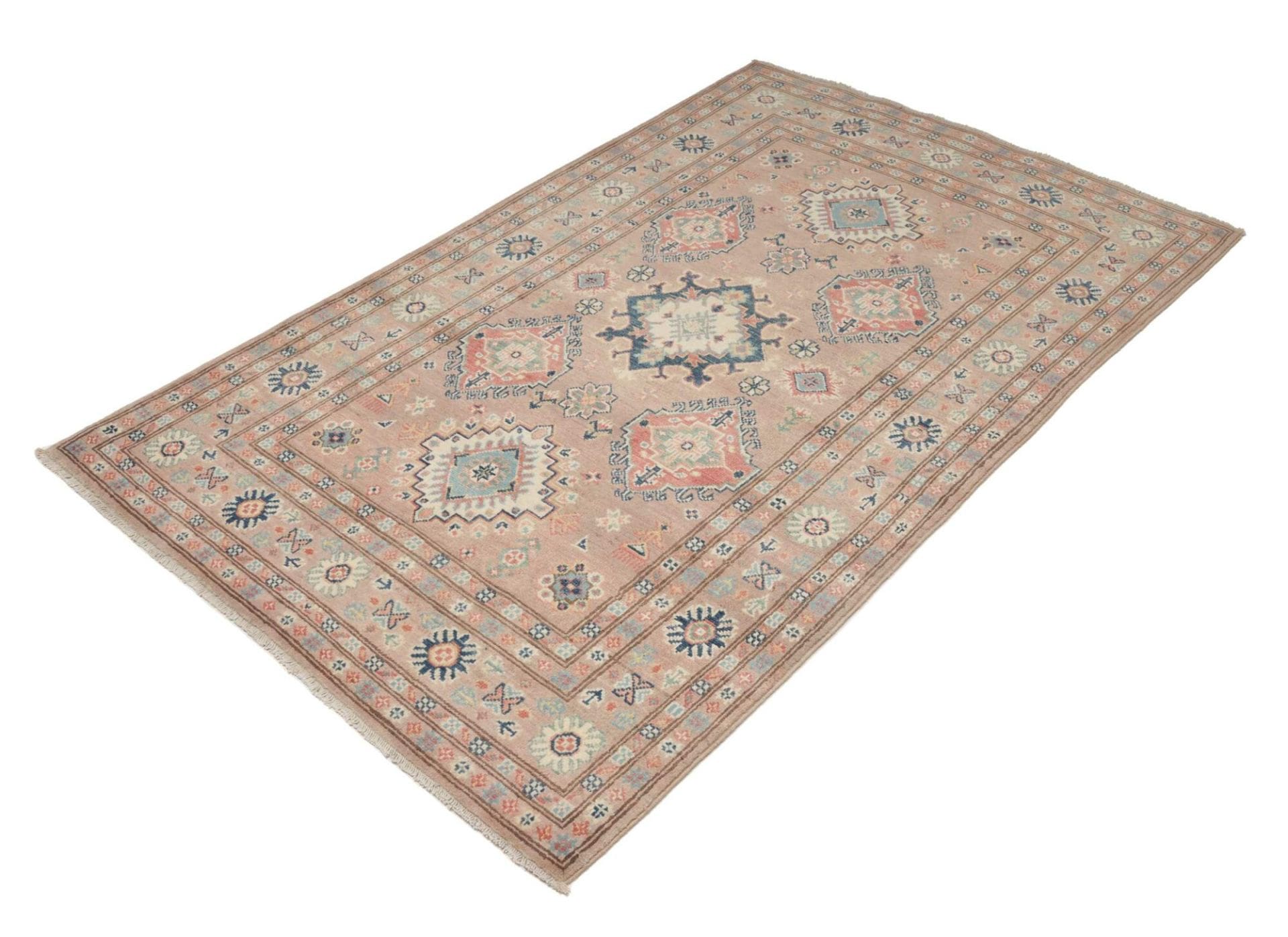 Kazak Orientteppich 118 x 182cm, geometrisches Muster, handgeknüpft