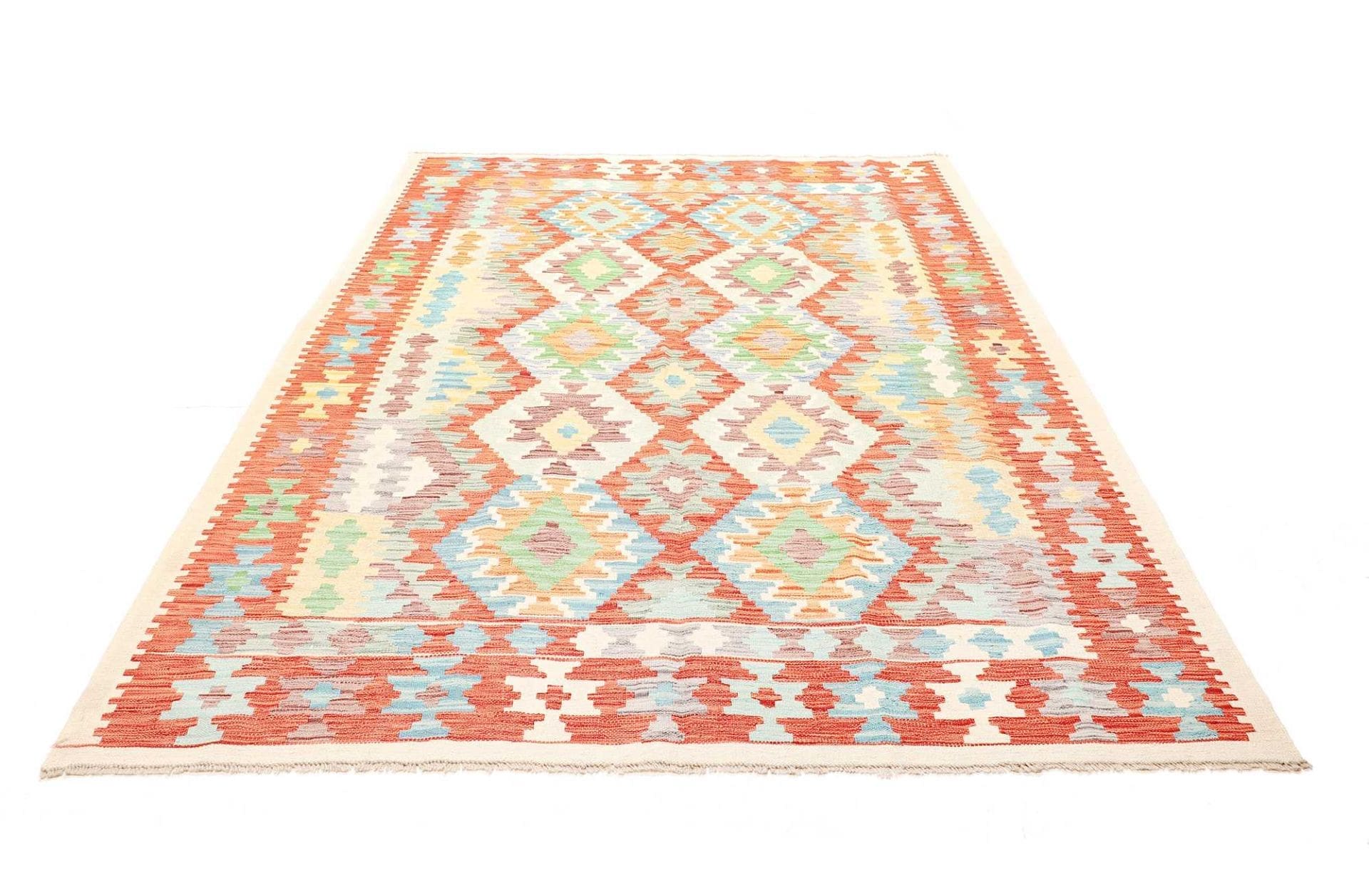 Kelim Teppich 185 x 240 cm aus Schurwolle – handgewebt Orientteppich