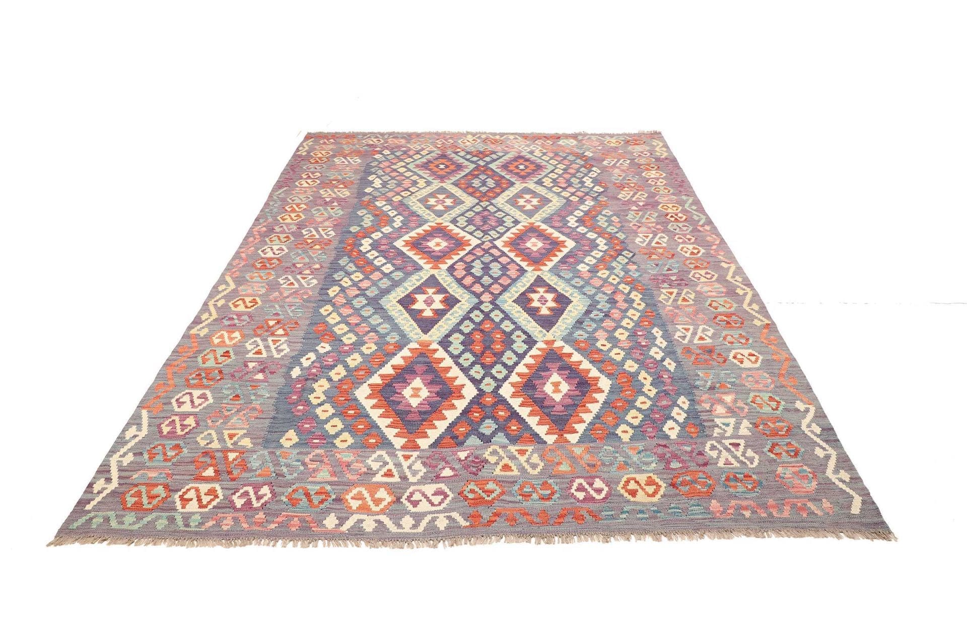 Kelim Teppich 190 x 245 cm - Handgewebt, rustikales Flair