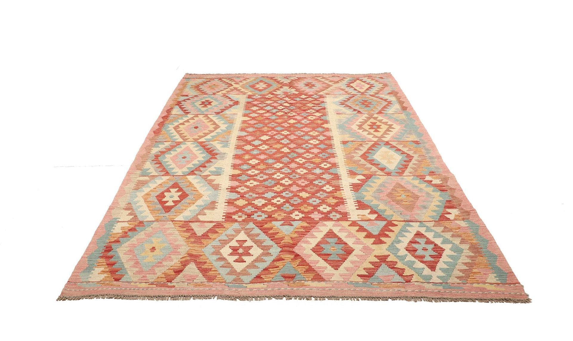 Orientteppich Kelim 181 x 244 cm, aus Schurwolle, handgewebt